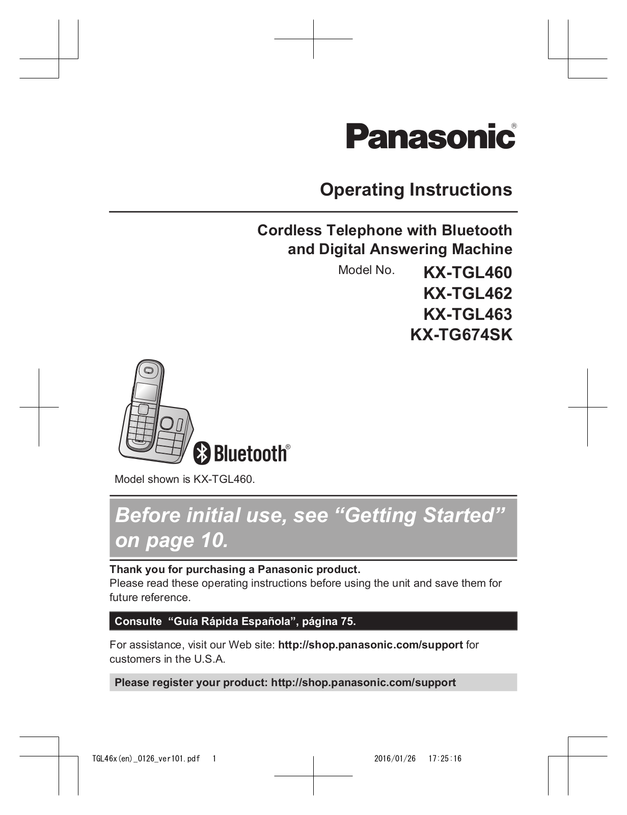 Panasonic KX-TG674SK Operating Instructions