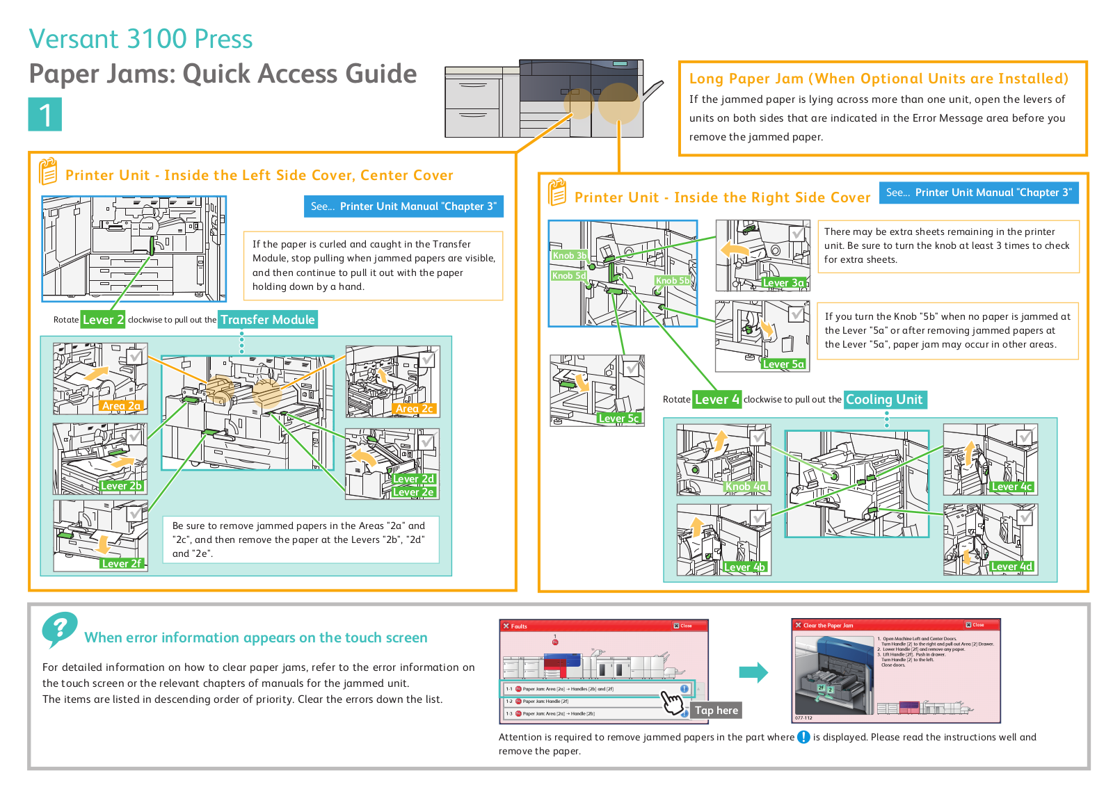 Xerox Versant 3100 Press Paper Jam: Quick Access Guide