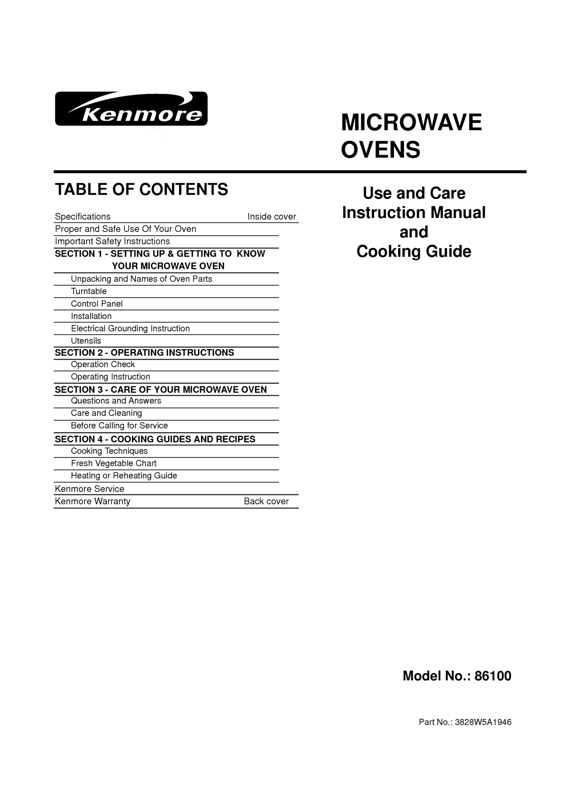 LG 86100 User Manual