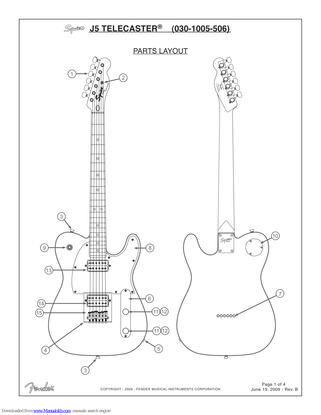 Squier J5 Telecaster Specifications - ManualMachine.com