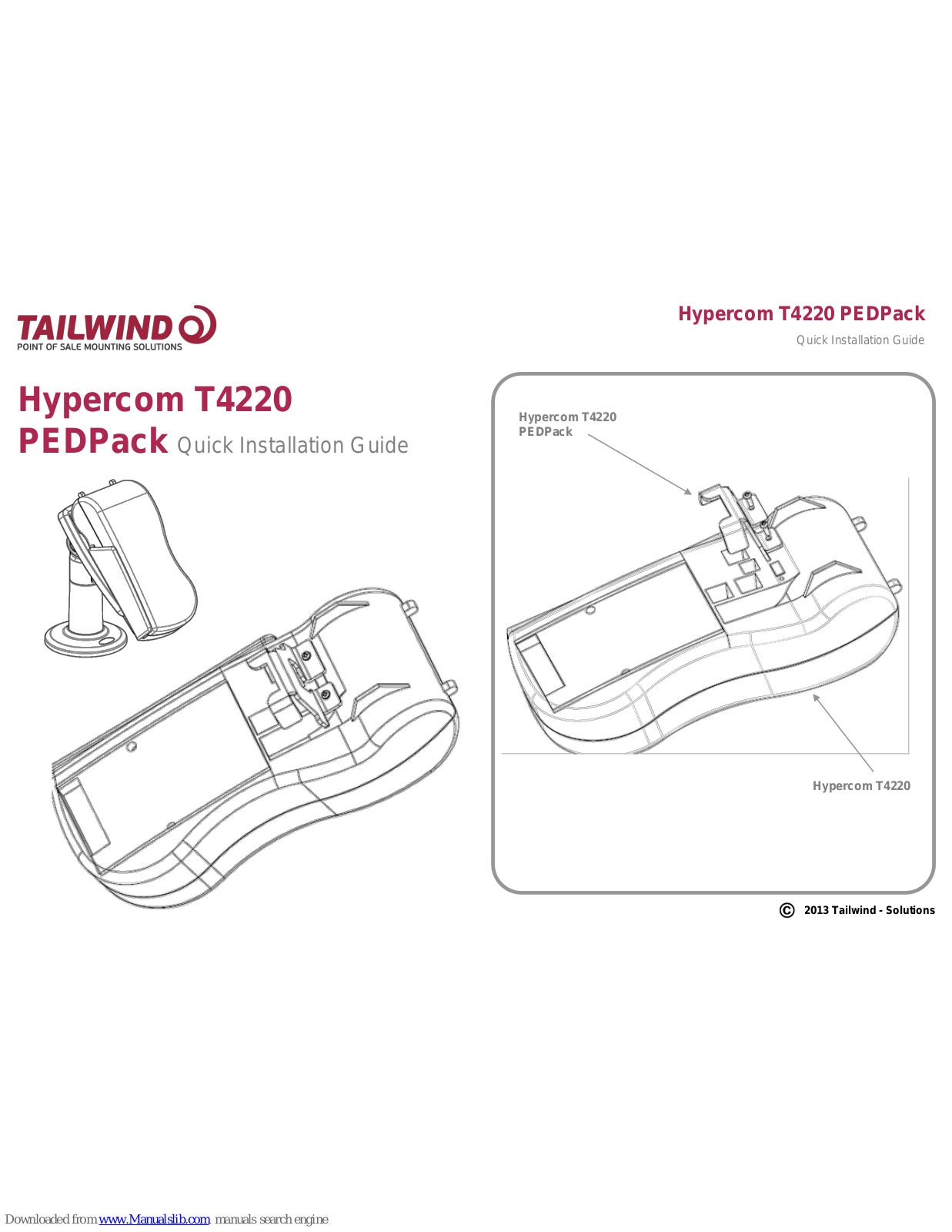 Hypercom T4220 PEDPack Quick Installation Manual