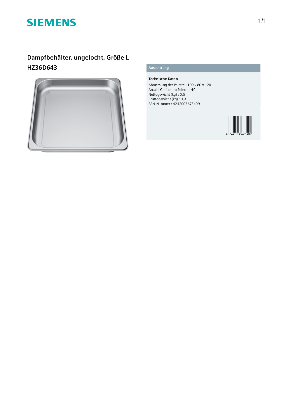 Siemens HZ36D643 User Manual