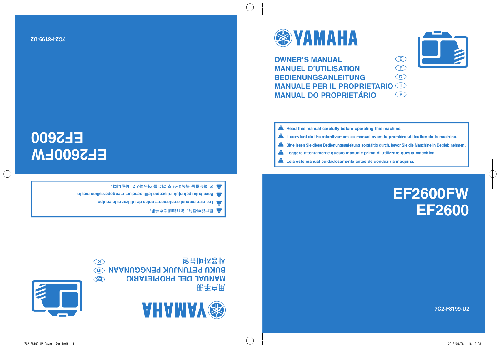 Yamaha EF2600FW, EF2600 Owner's Manual