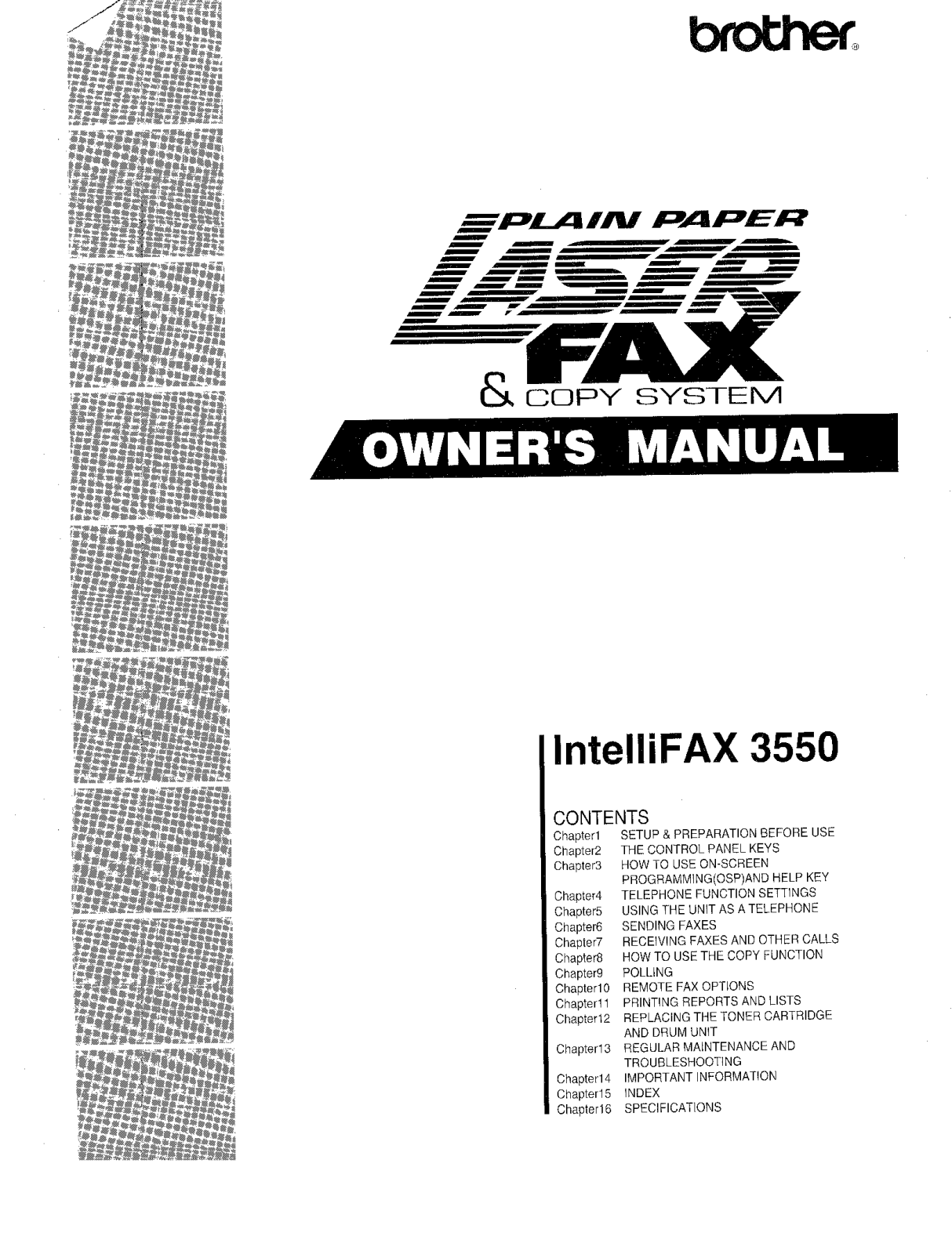 Brother IntelliFAX-3550 Owner Manual