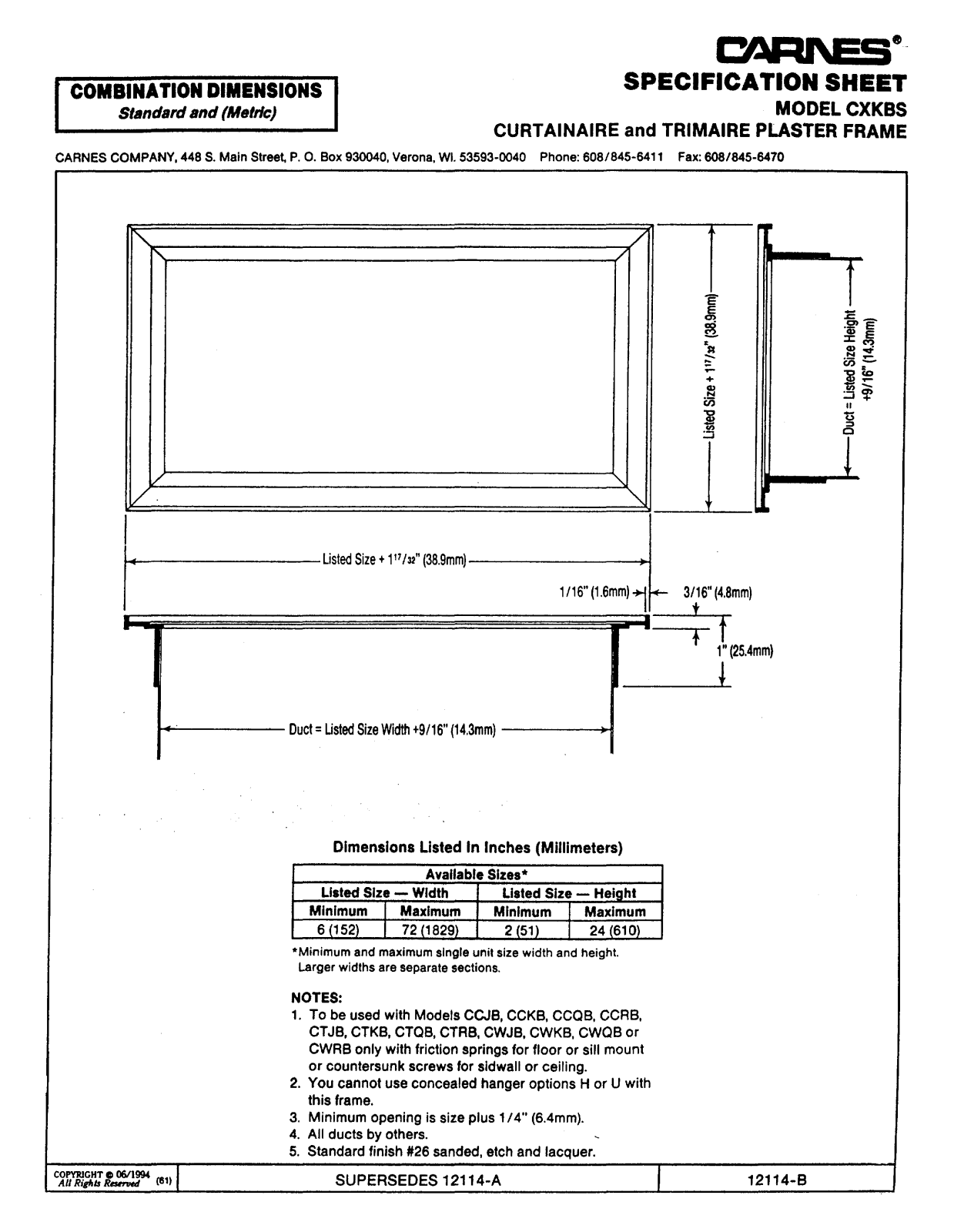 Carnes CXKBS User Manual - ManualMachine.com