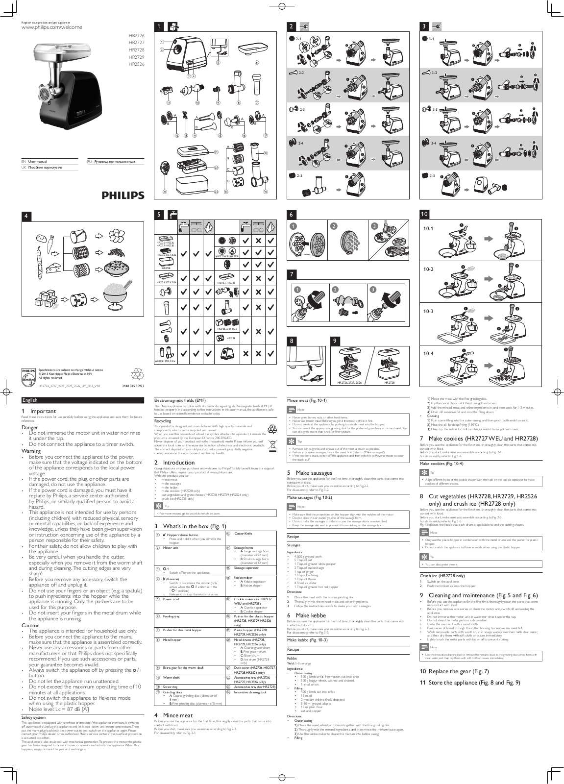 Philips HR2729/00 User manual