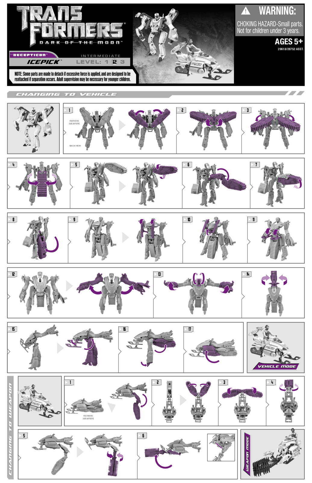 HASBRO Transformers DOTM Icepick User Manual