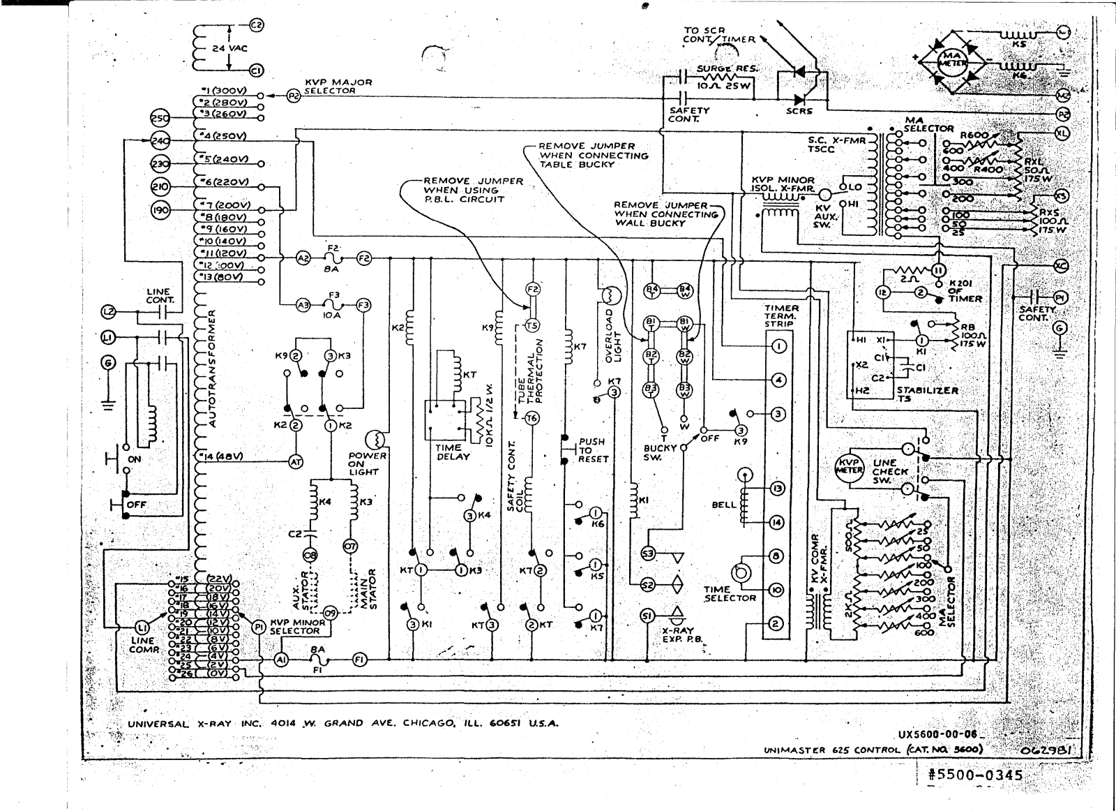 Universal Unimaster 625 Schematics