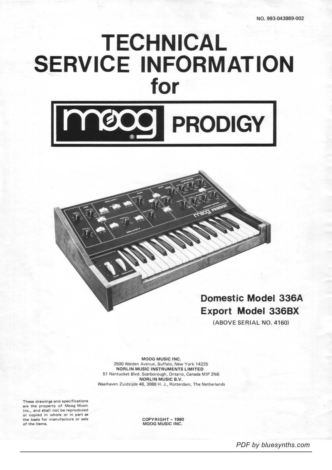 Moog Music Prodigy Service Manual