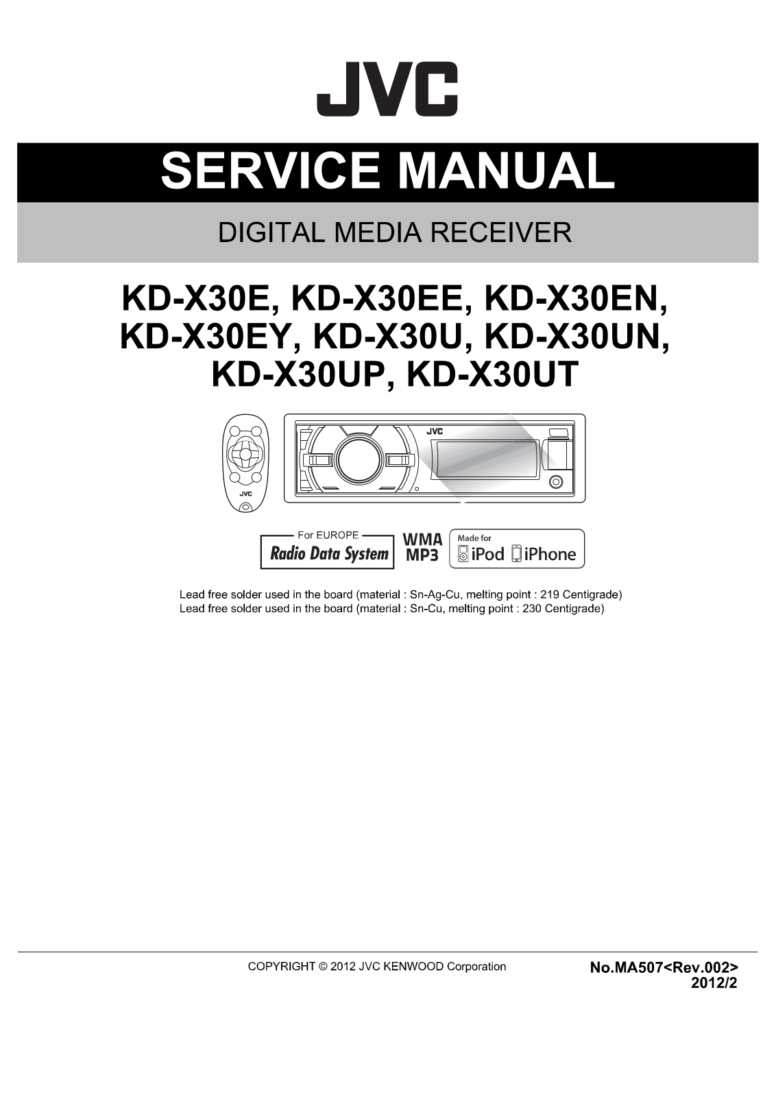 Jvc KD-X30 Service Manual