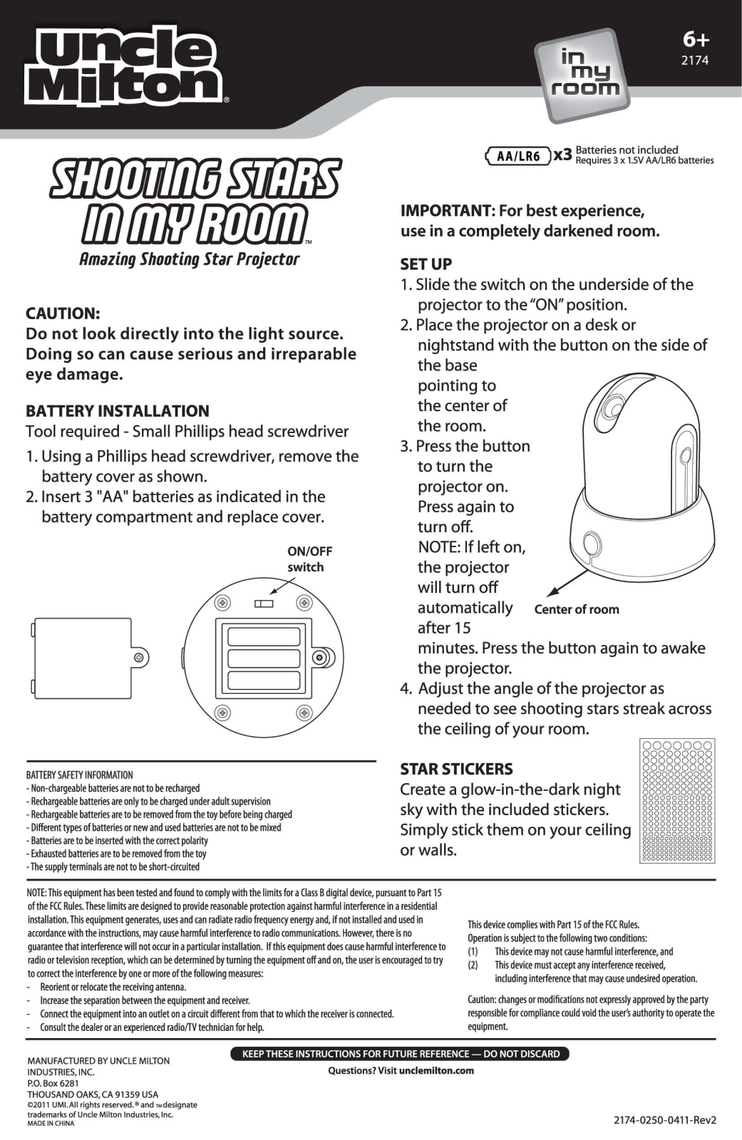 Uncle Milton Industries 2174-0050-0011 User Manual