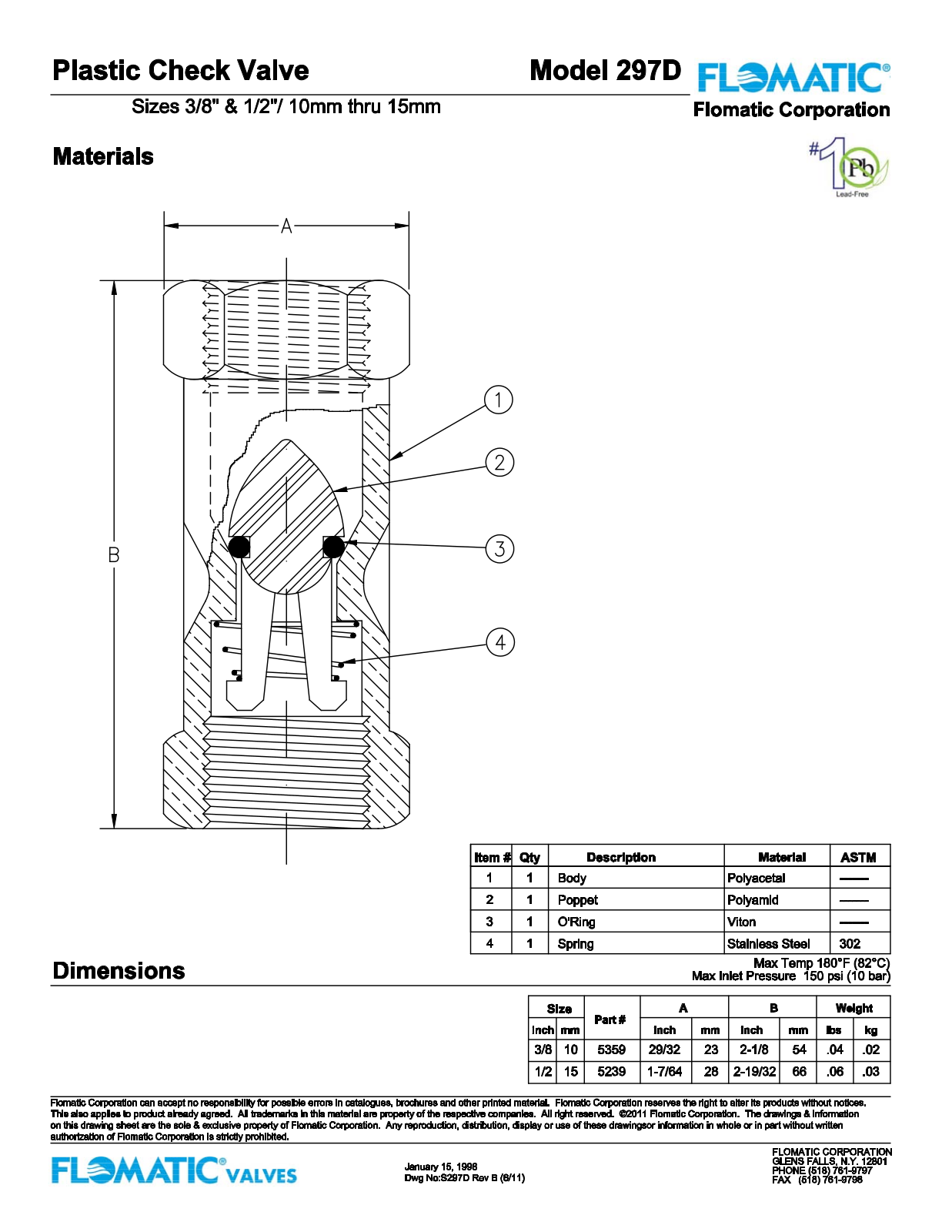 Flomatic 297D Parts List