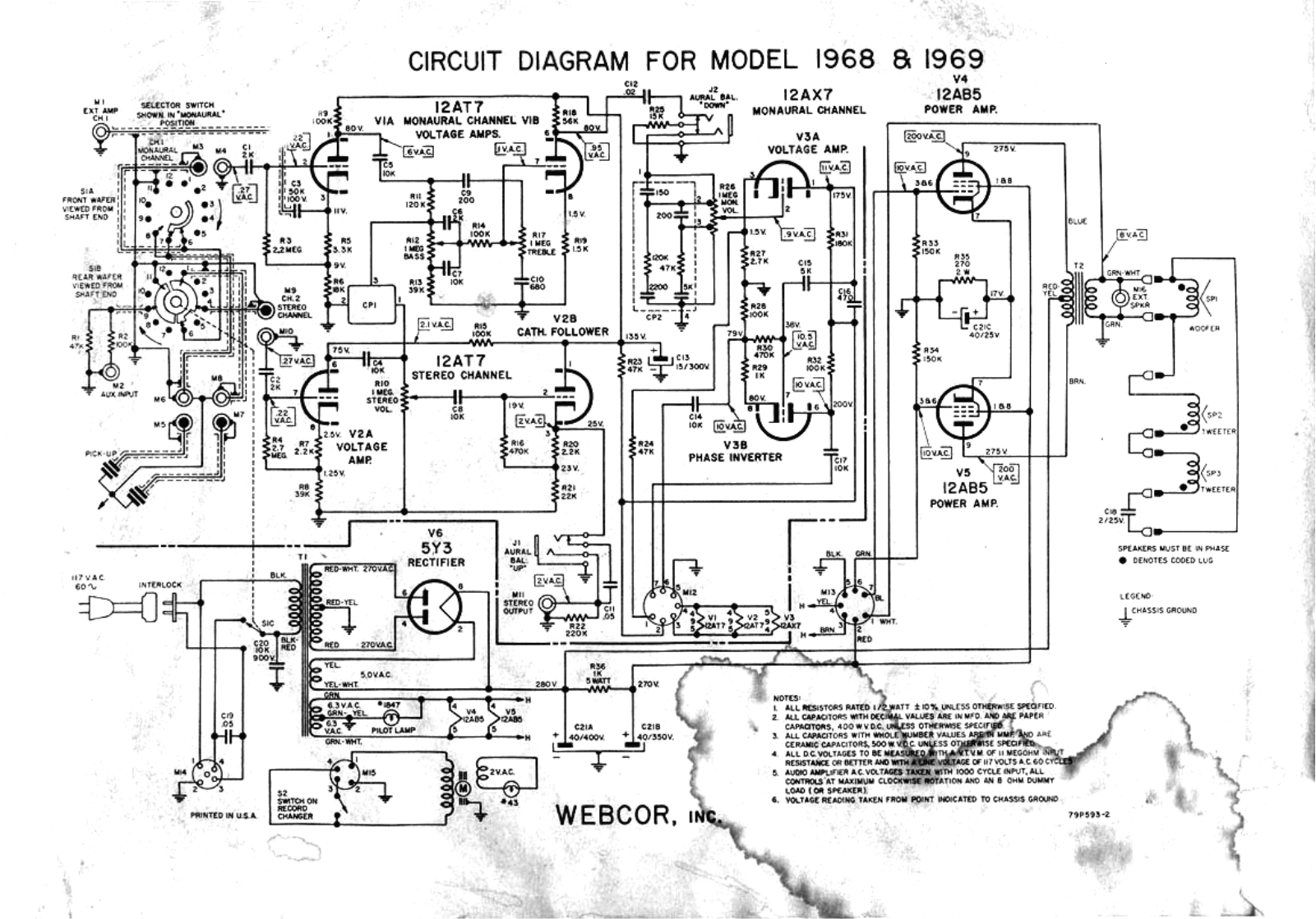 Webster 1968, 1969 Schematic