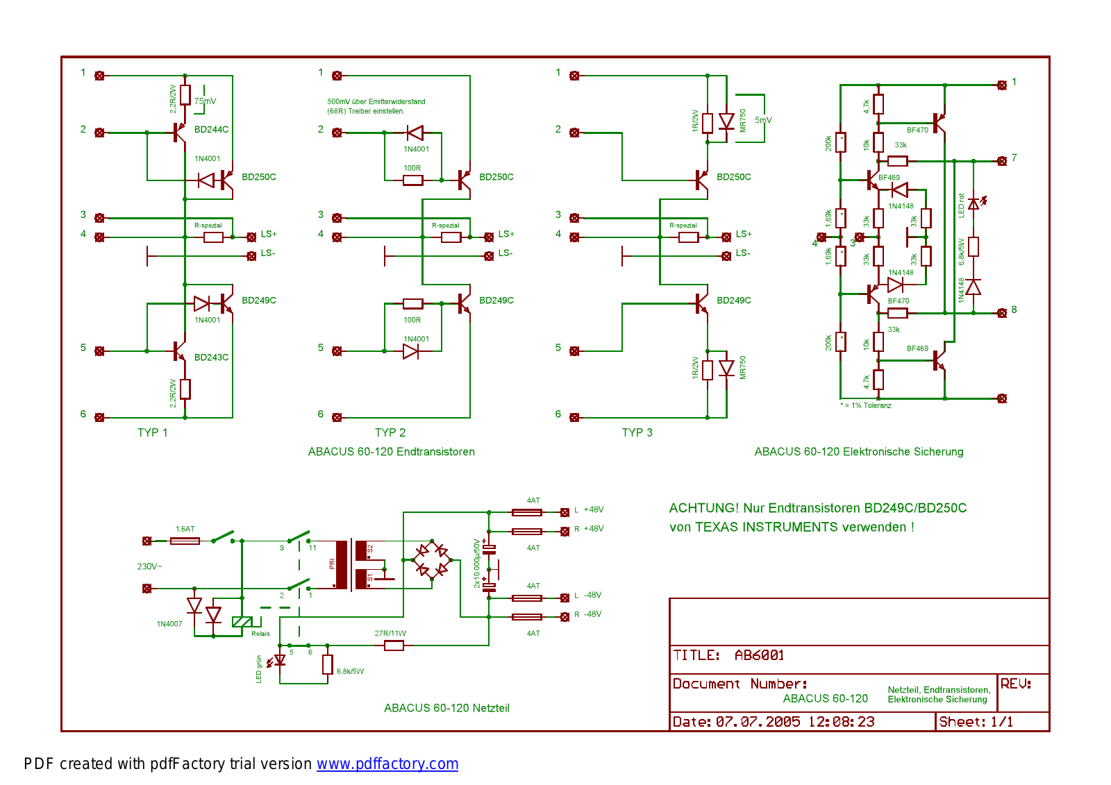 Abacus 60-120 Schematic