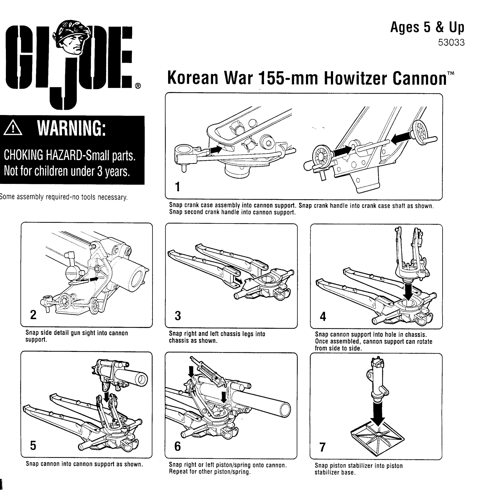 HASBRO GIJoe Korean War155-mm HowitzerCannon User Manual