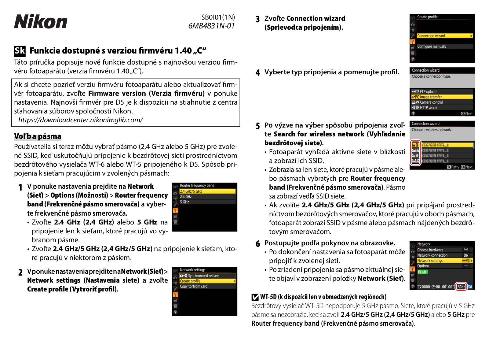 Nikon D5 Firmware Supplemental Update Guide (Firmware Version 1.40)