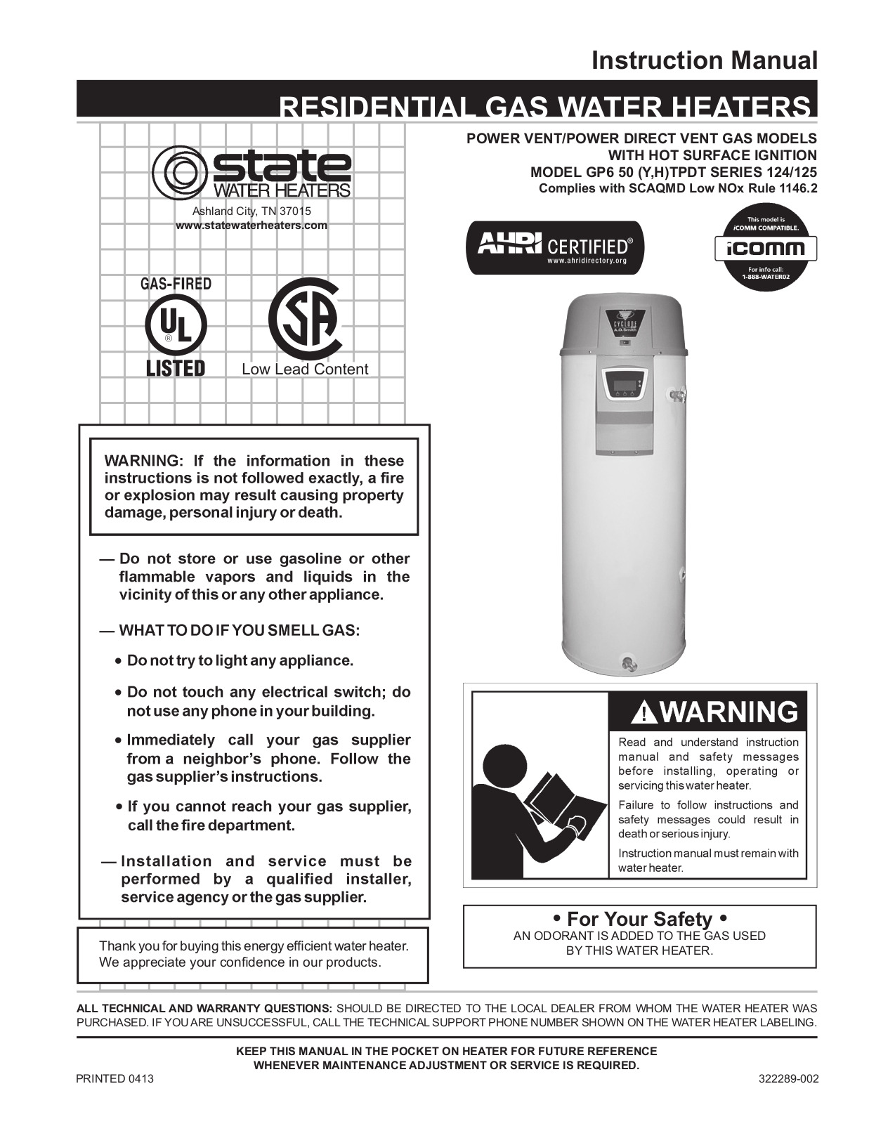 State GP6 50 HTPDT User Manual