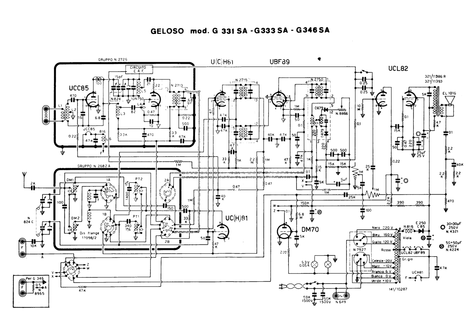 Geloso g331sa, g333sa, g346sa schematic