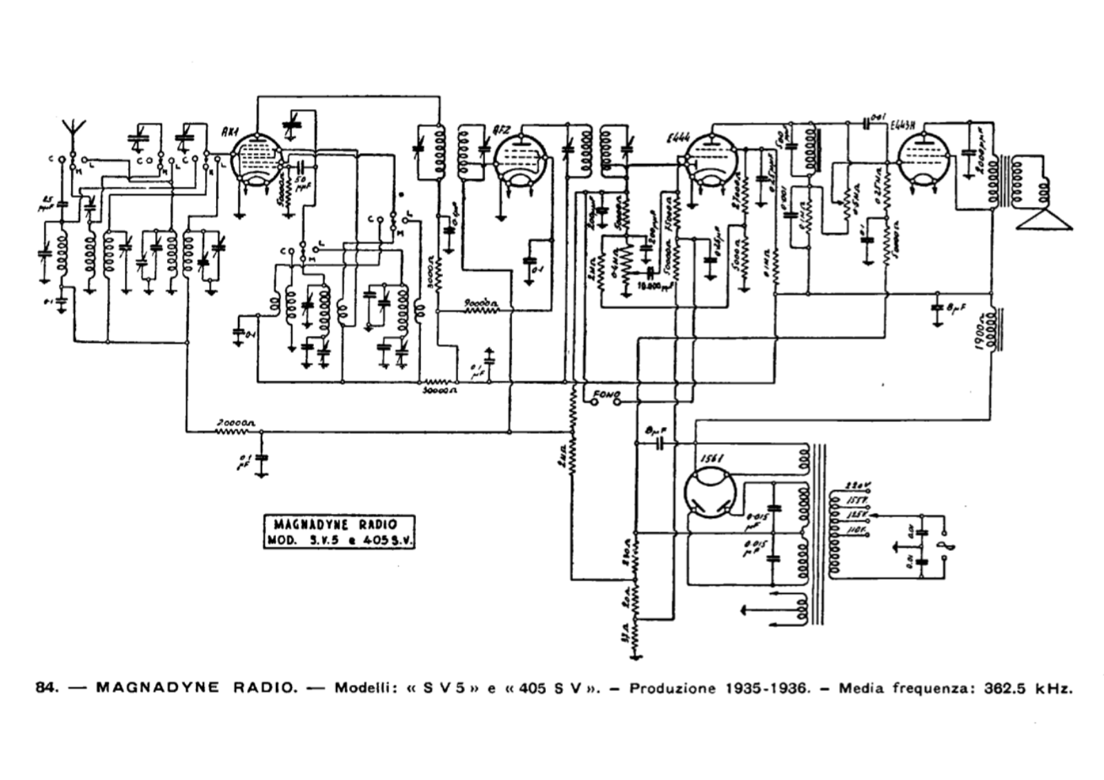 Magnadyne sv5, 405sv schematic