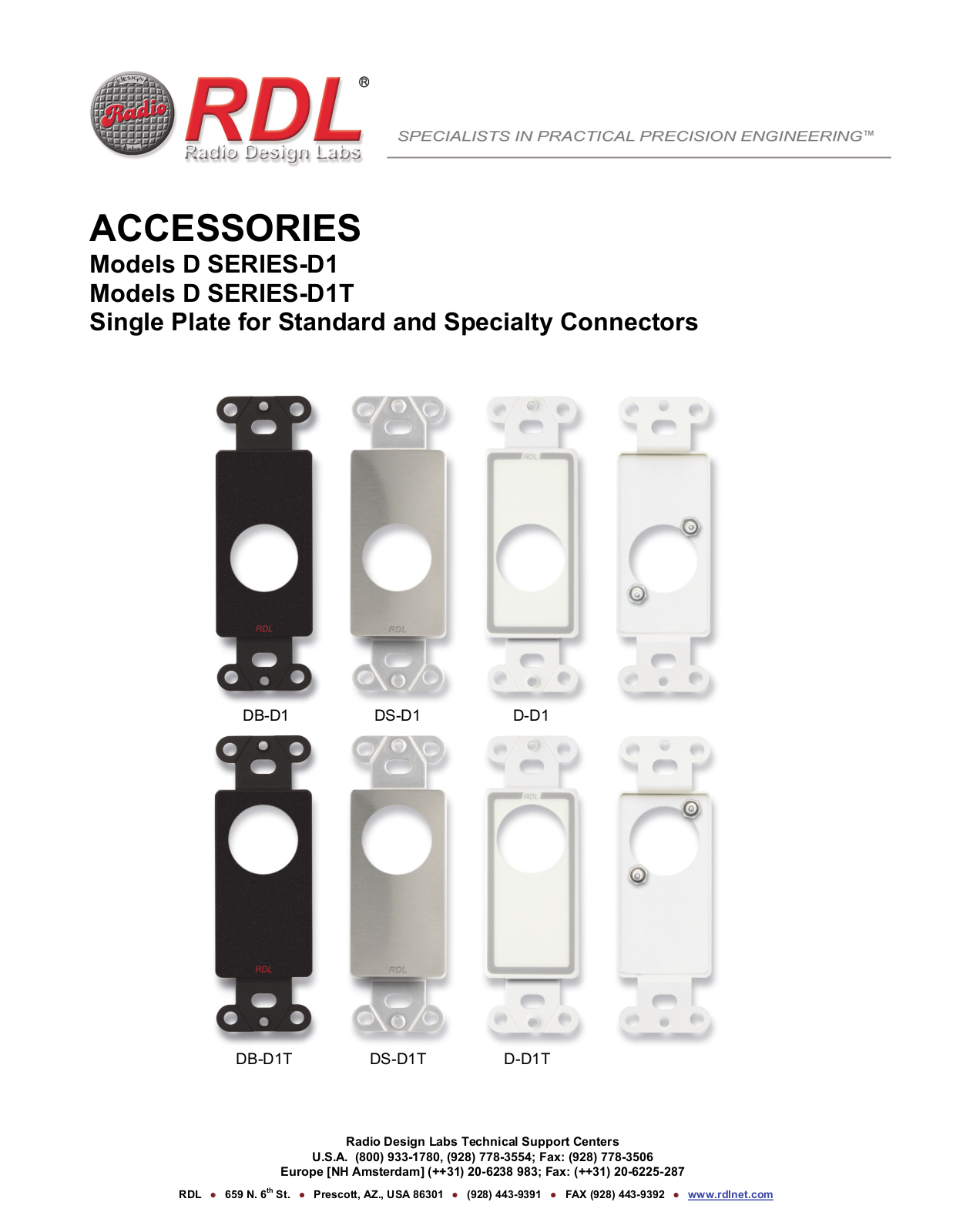 RDL DB-D1, DB-D1T, D-D1, D-D1T, DS-D1T Datasheet