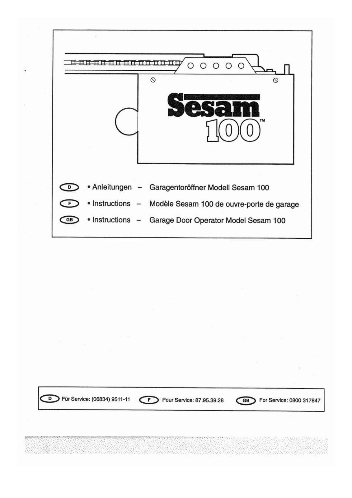 Chamberlain SESAM100 Instructions Manual