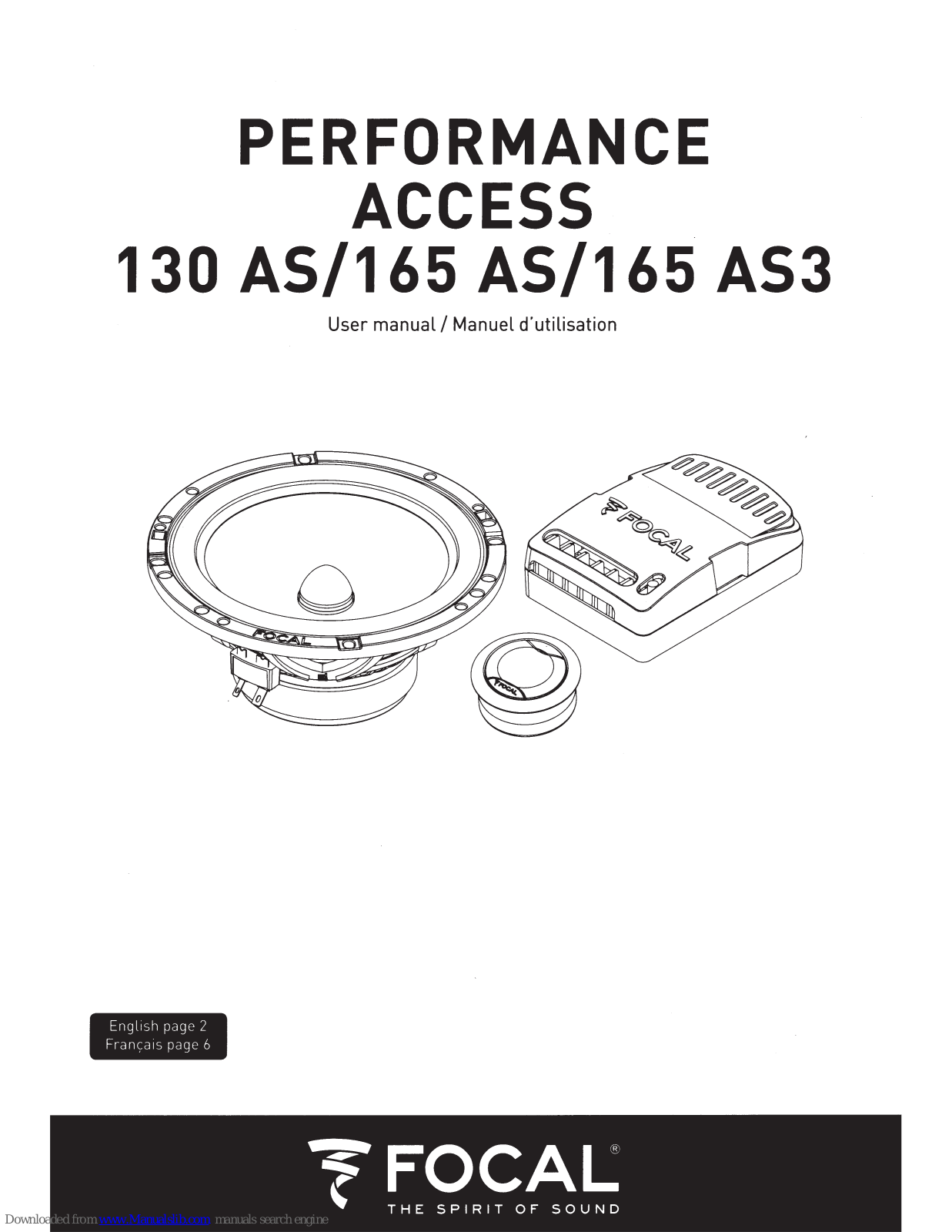 Focal PERFORMANCE ACCESS 130 AS, PERFORMANCE ACCESS 165 AS3, PERFORMANCE ACCESS 165 AS User Manual - ManualMachine.com