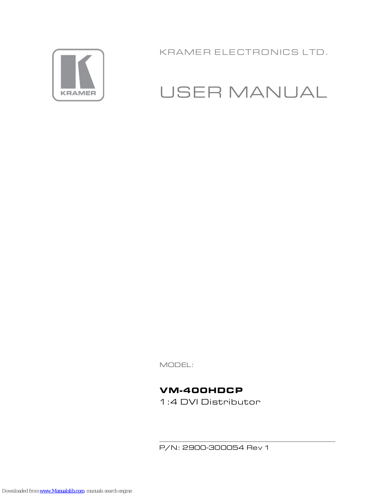 Kramer VM-400HDCP User Manual