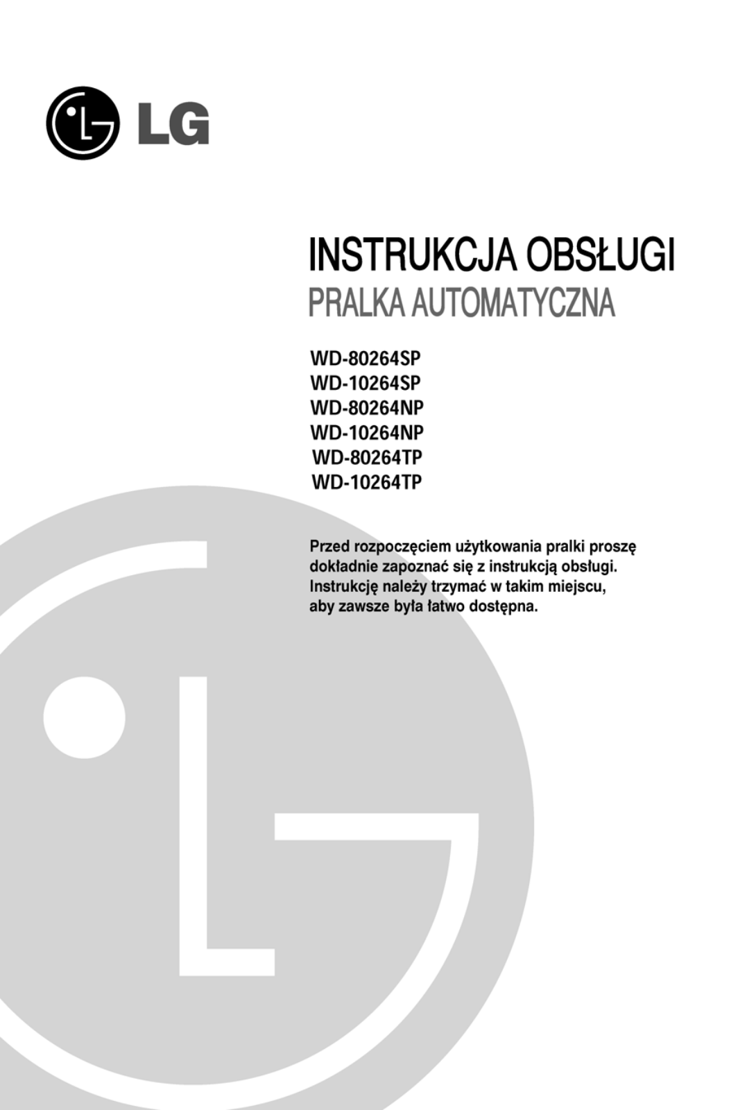 LG WD-10264NP User manual
