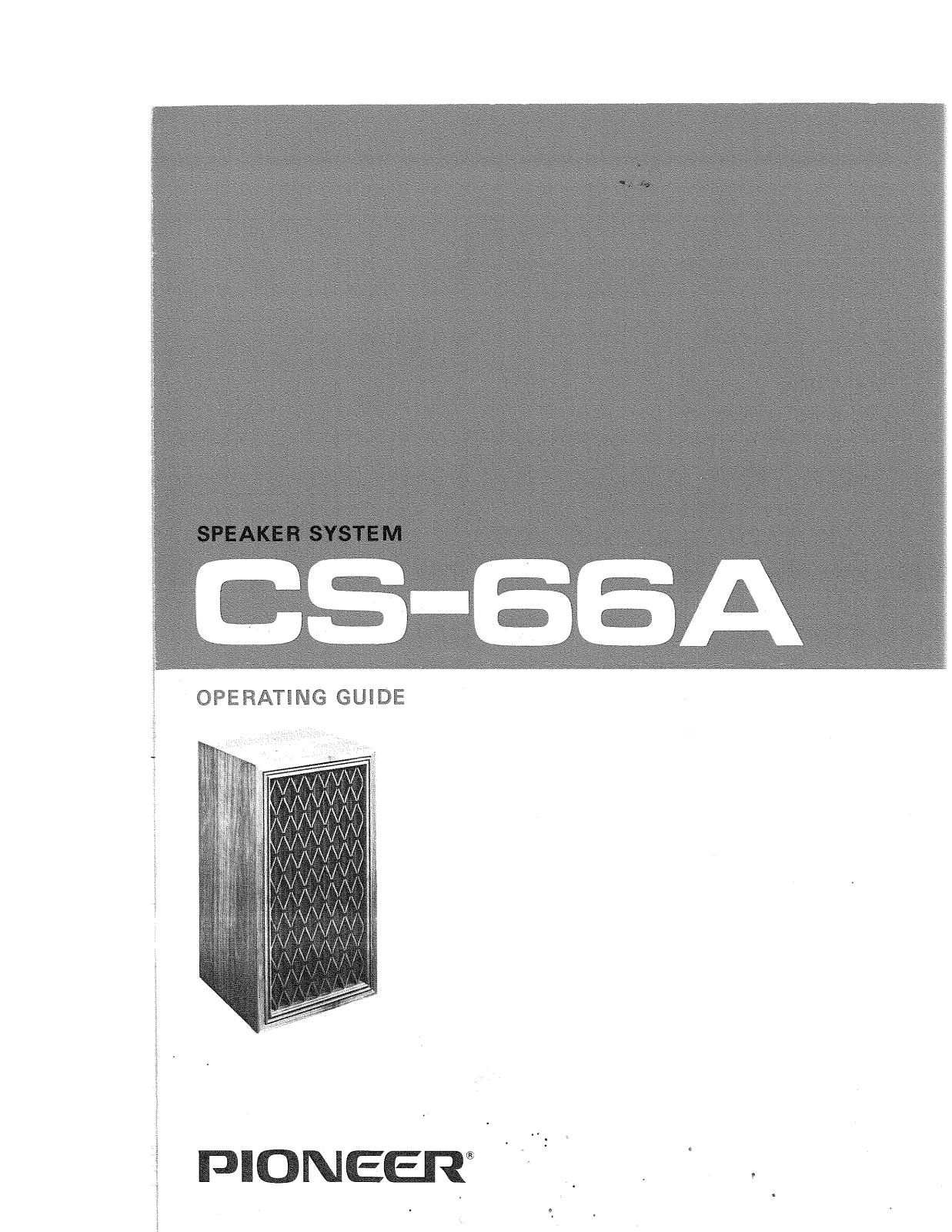 Pioneer CS-66-A Owners manual
