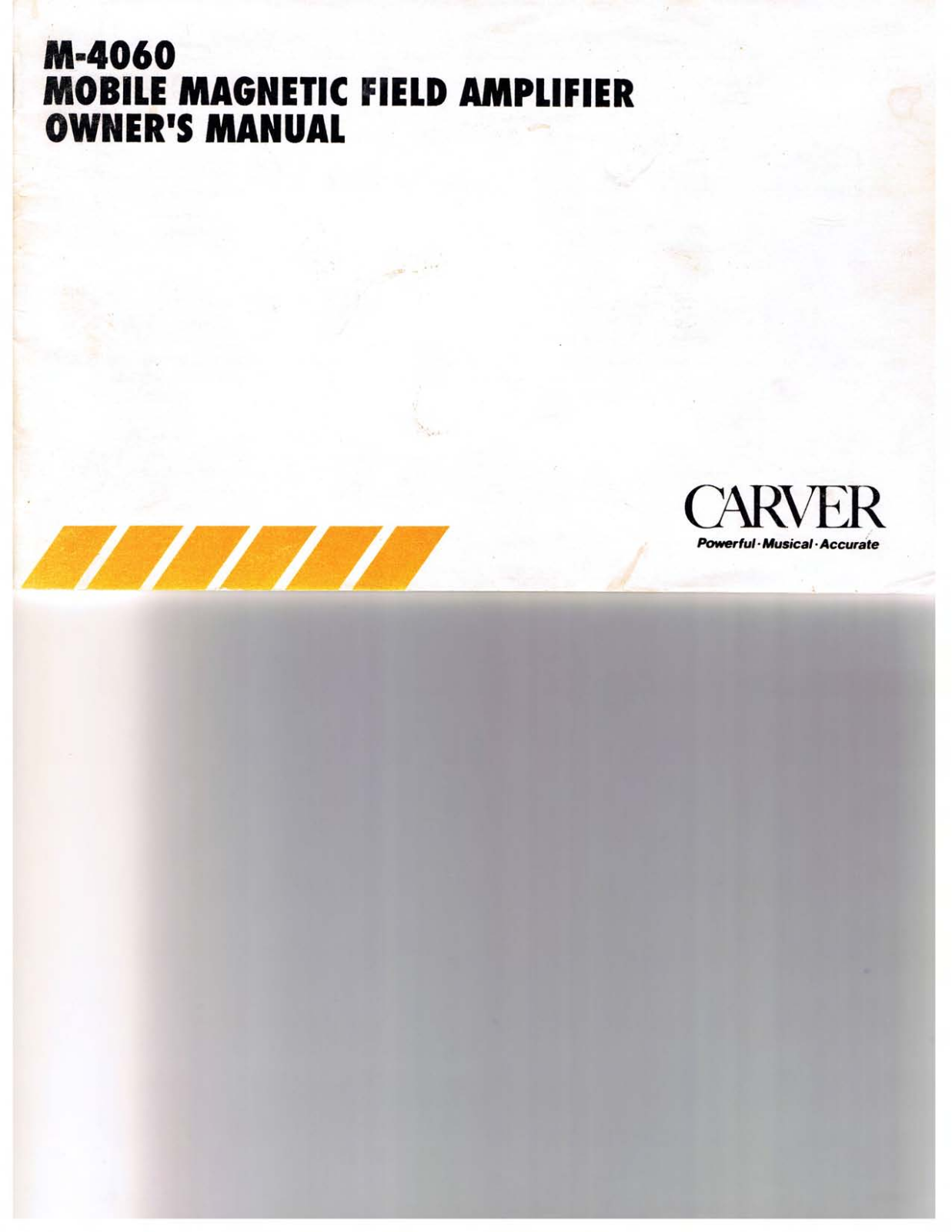 Carver M-4060 Owners manual