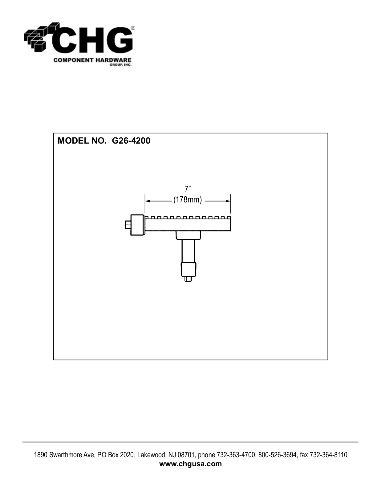 Component Hardware G26-4200 User Manual