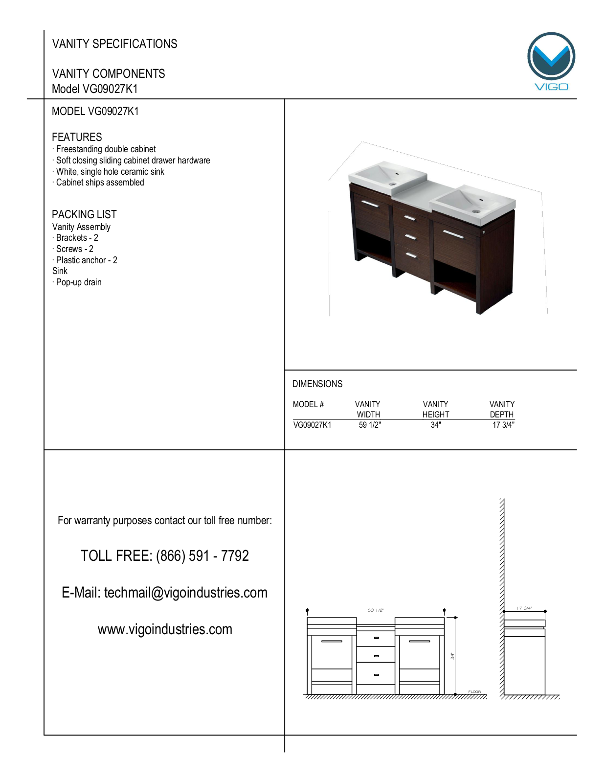 Vigo VG09027K1 User Manual