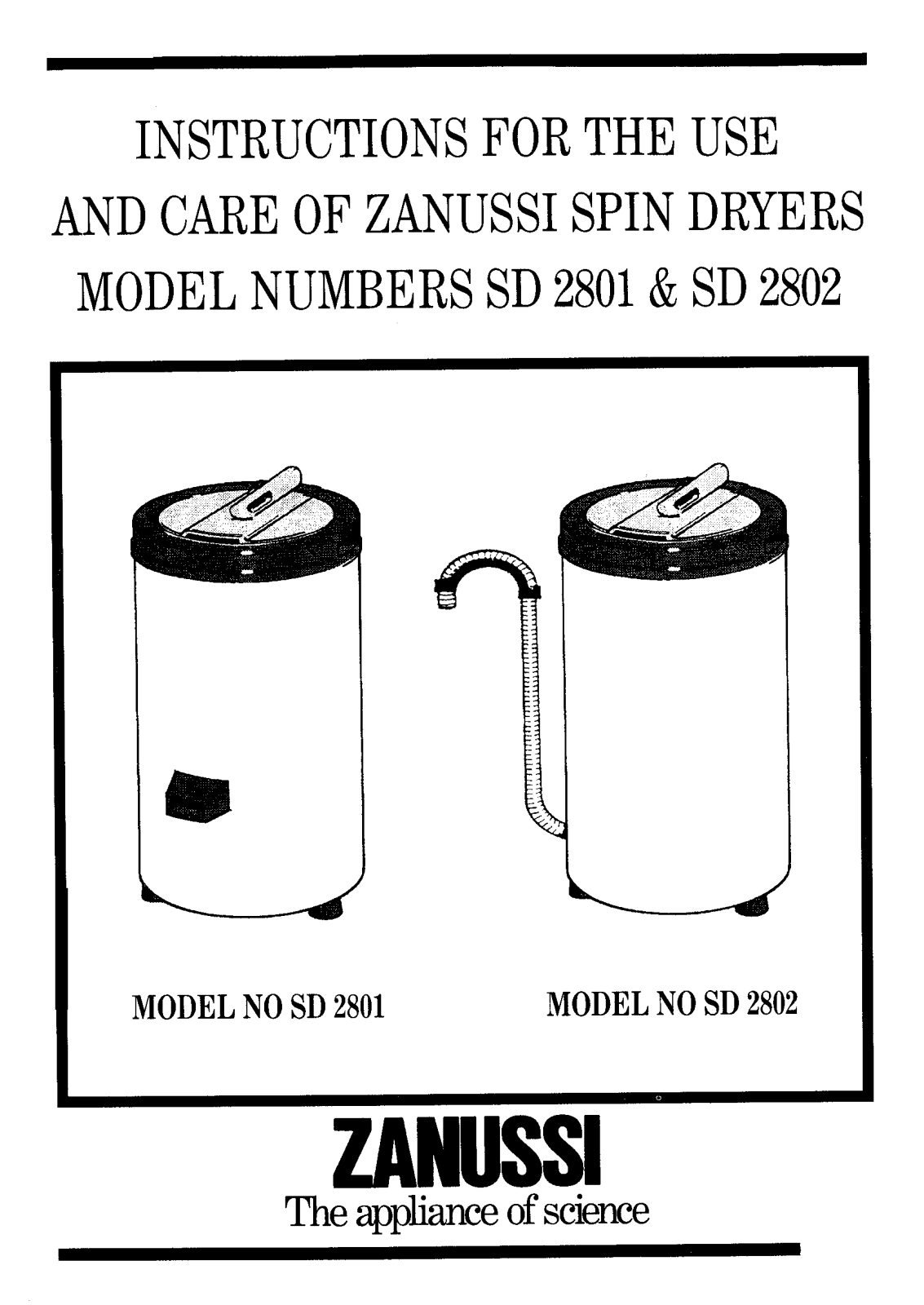 Zanussi SD 2802, SD 2801 User Manual