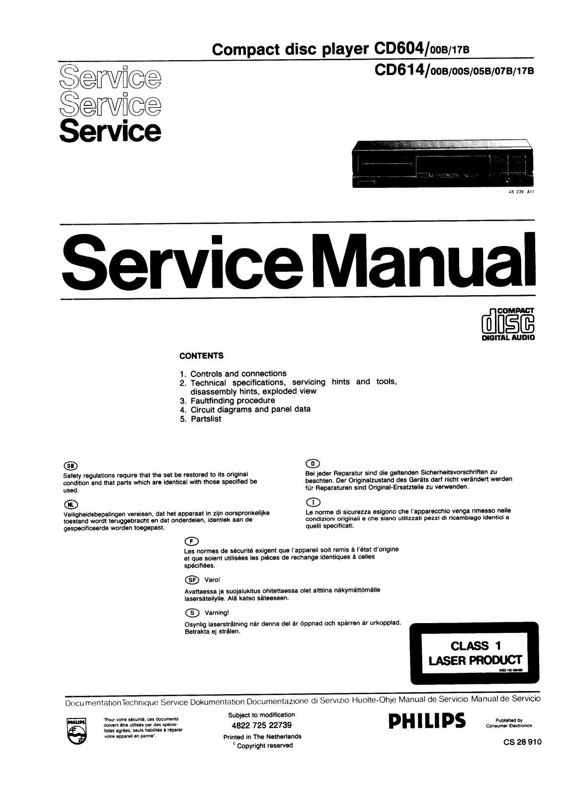 Philips CD-614 Service manual