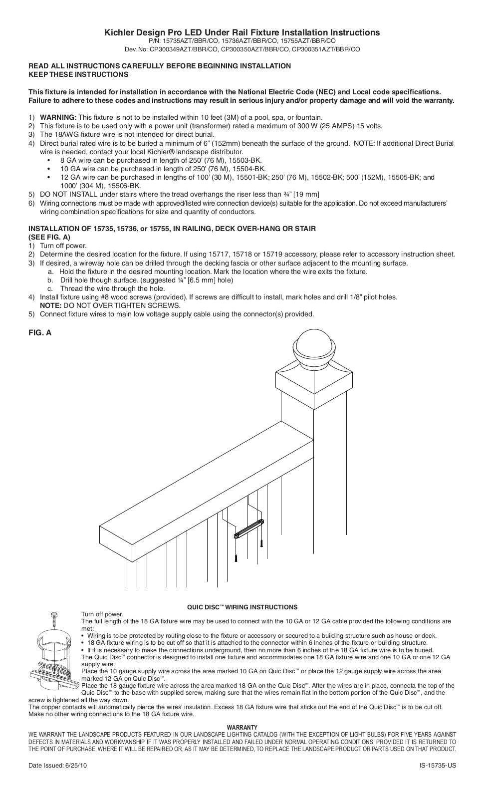 Kichler 15735 User Manual