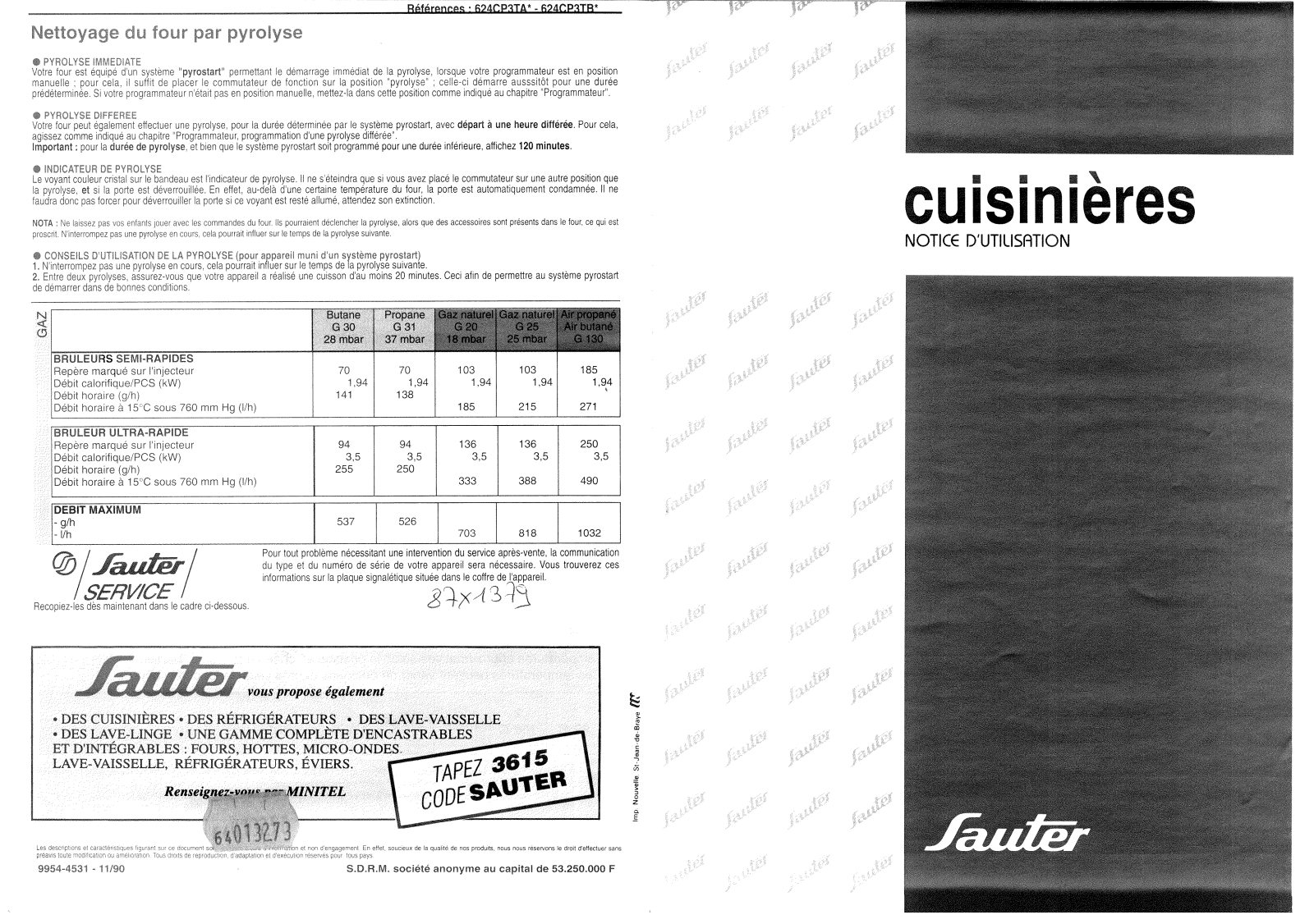 SAUTER 624CP3TB1 User Manual