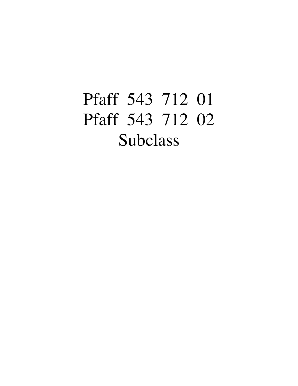 PFAFF 543 712 01, 543 712 02 Parts List