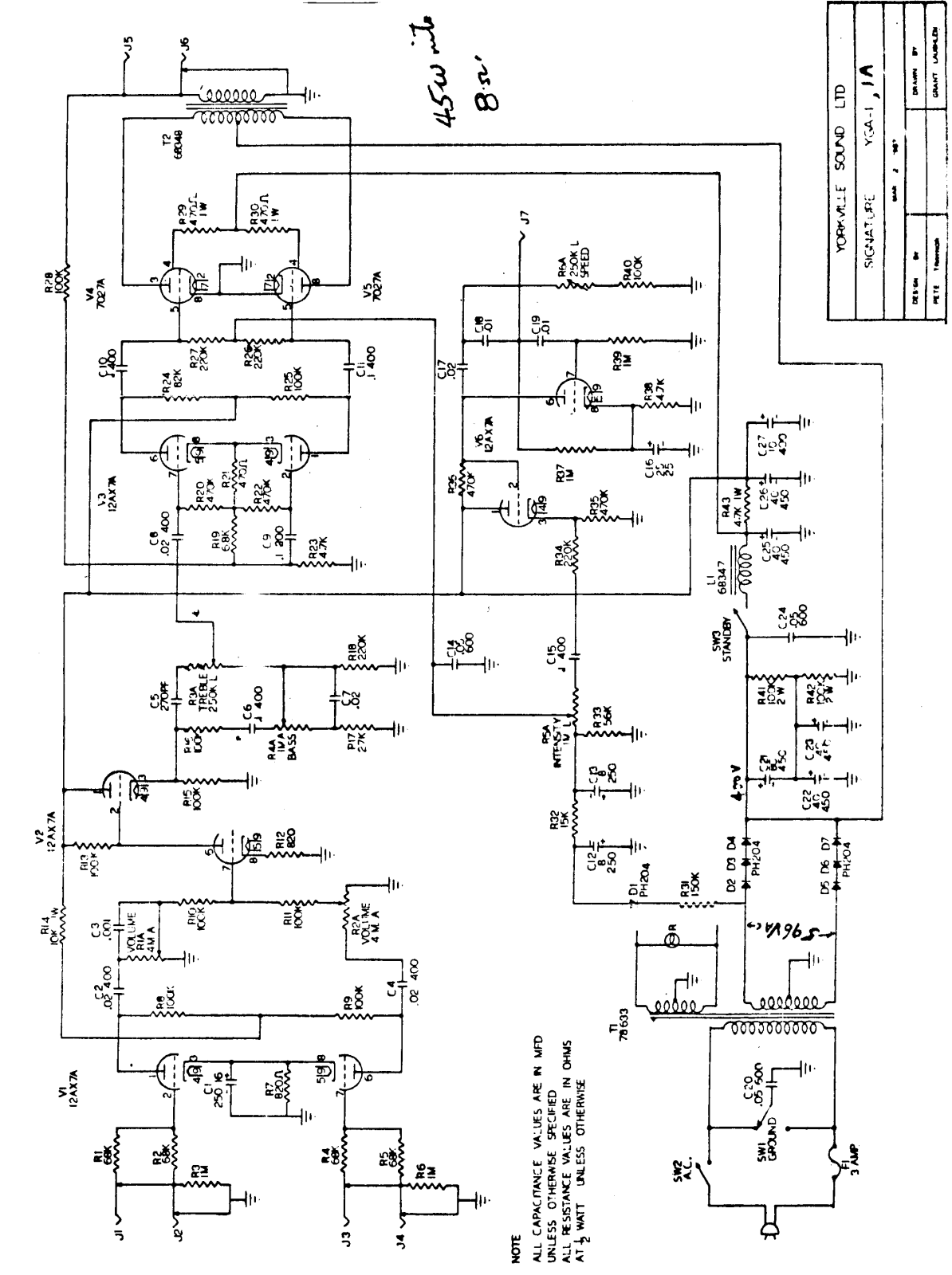 Traynor yga1 schematic