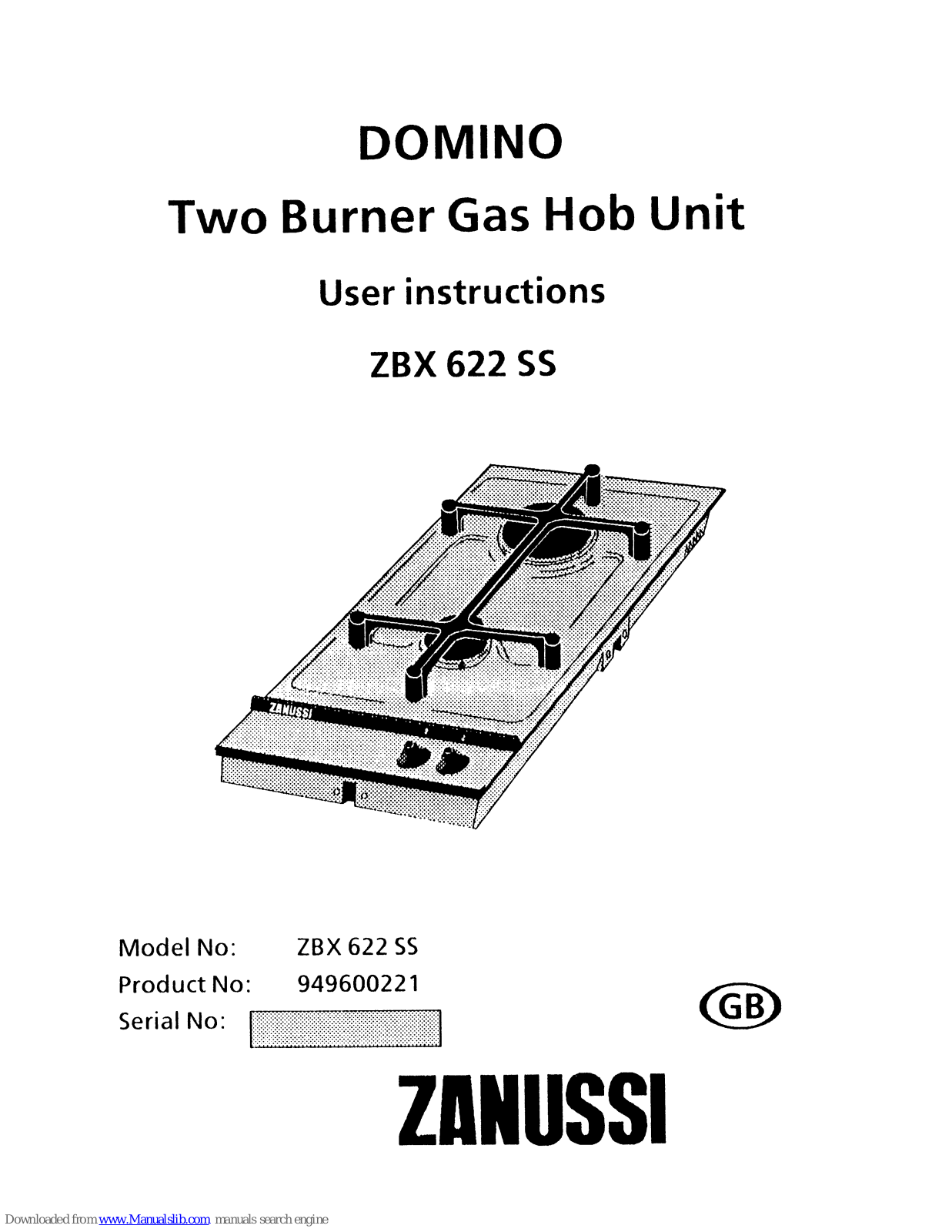 Domino ZBX 622 SS User Instructions