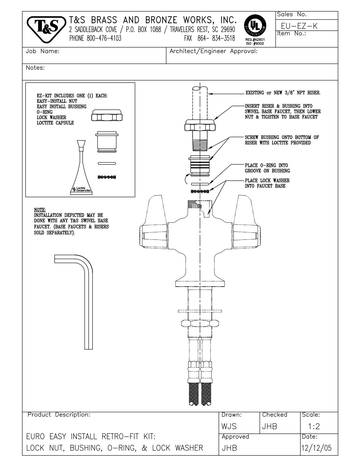 T&S Brass EU-EZ-K User Manual