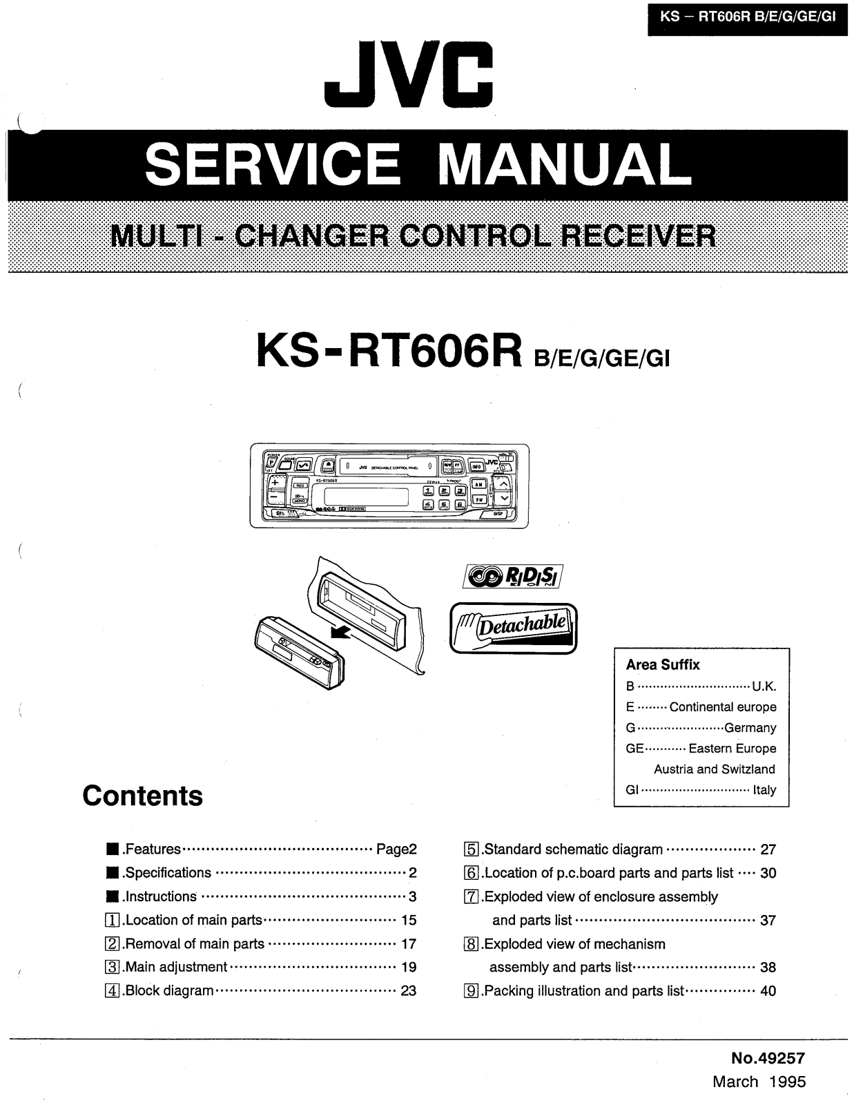 JVC KS-RT606RB, KS-RT606RE, KS-RT606RG, KS-RT606RGE, KS-RT606RGI Service Manual