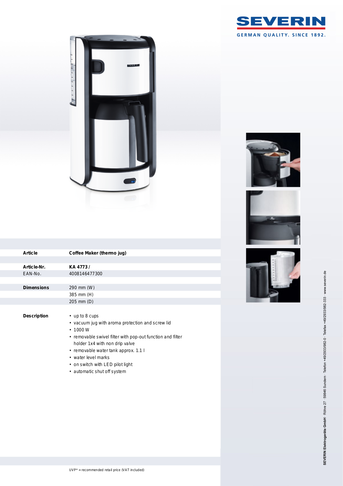 Severin KA 4773 User Manual