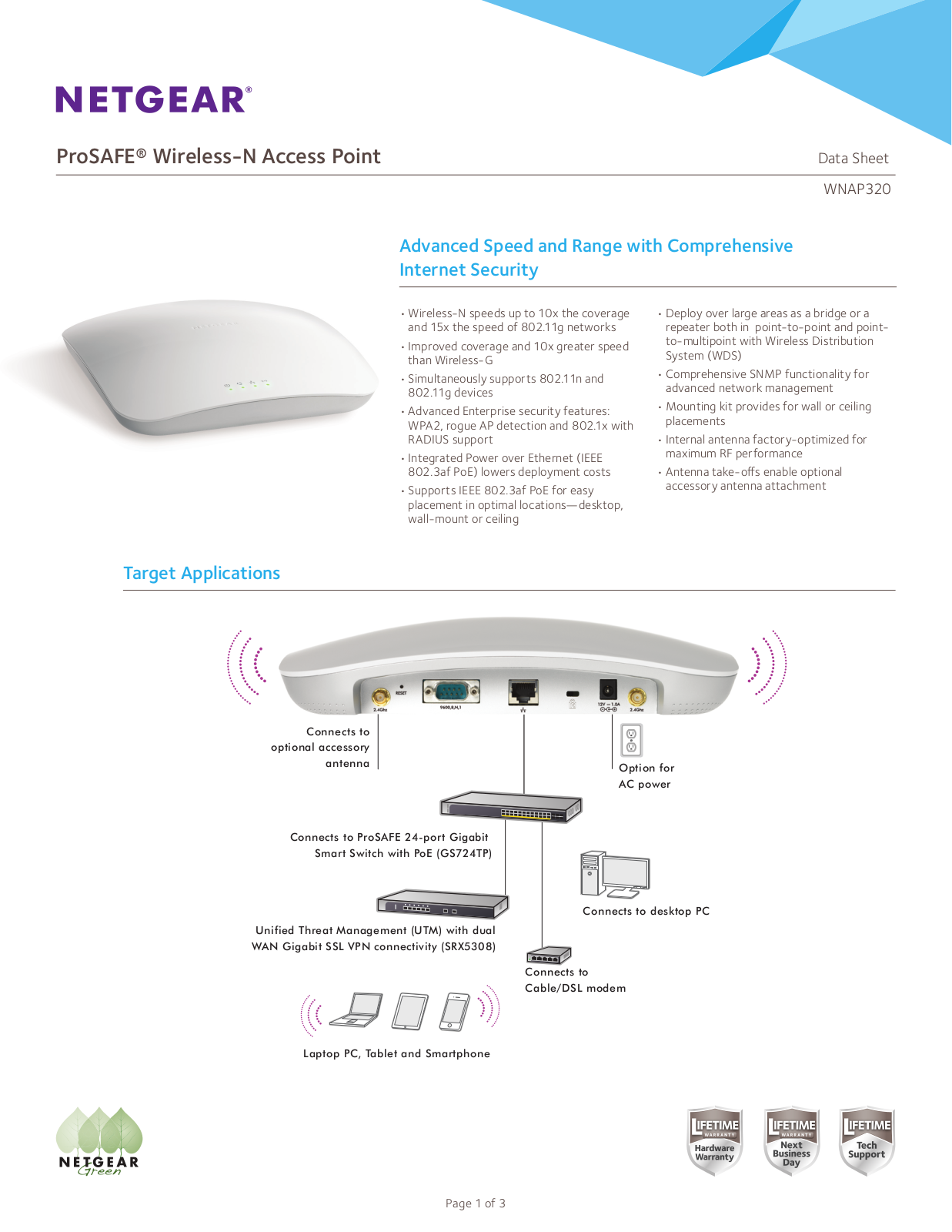 Netgear WNAP320 Data Sheet