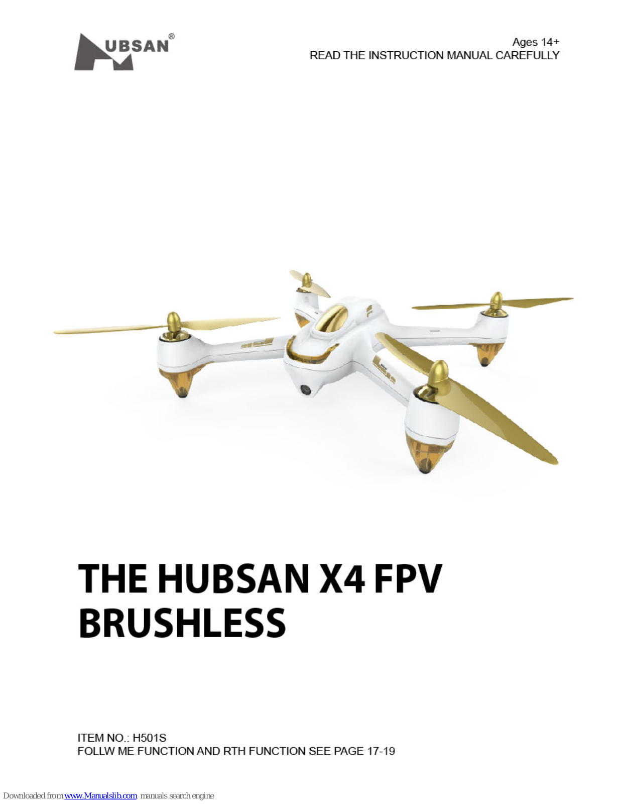 Hubsan X4 FPV, FPV X4 PLUS Instruction Manual