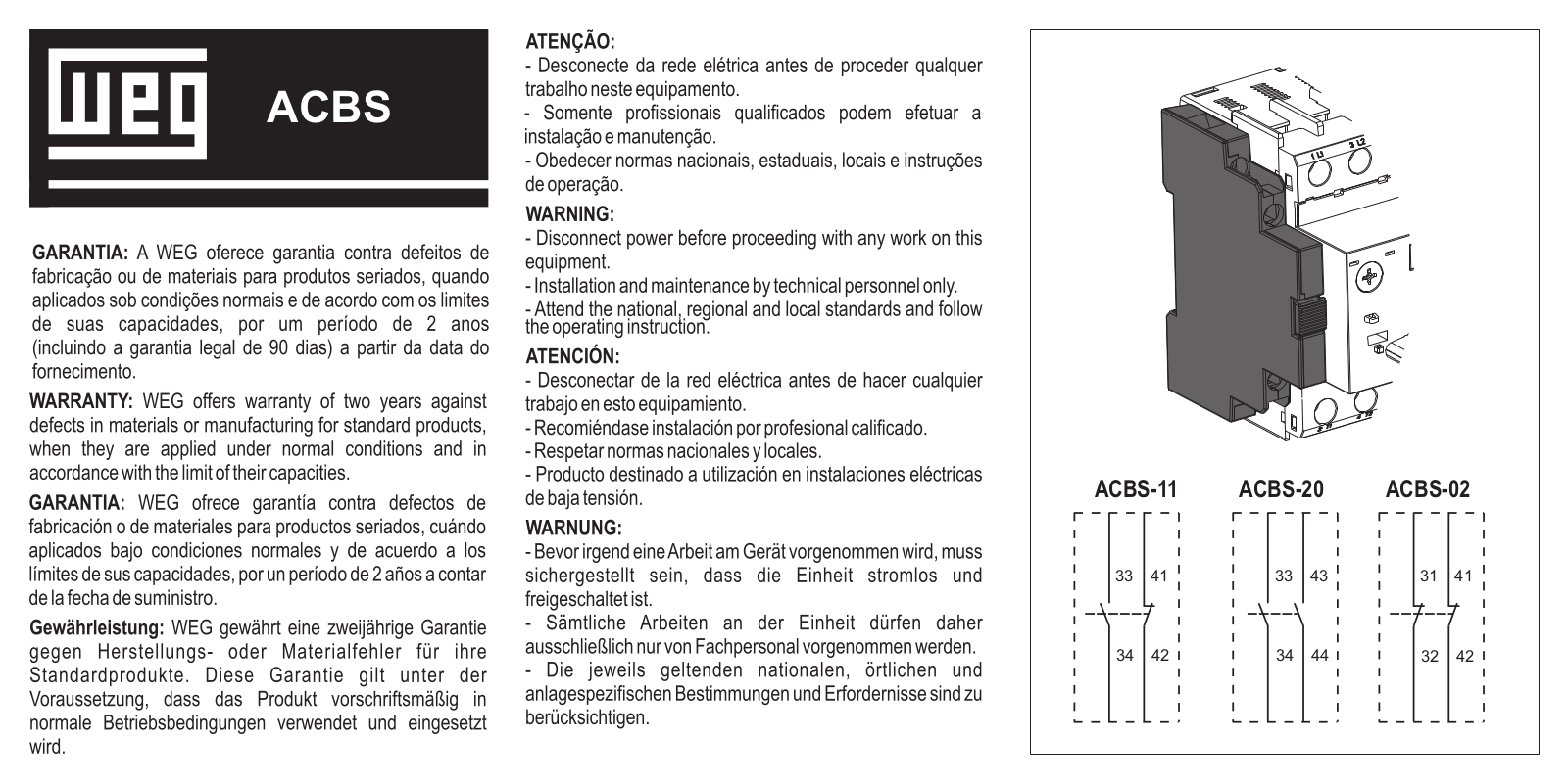 WEG ACBS-11, ACBS-20, ACBS-02 User guide