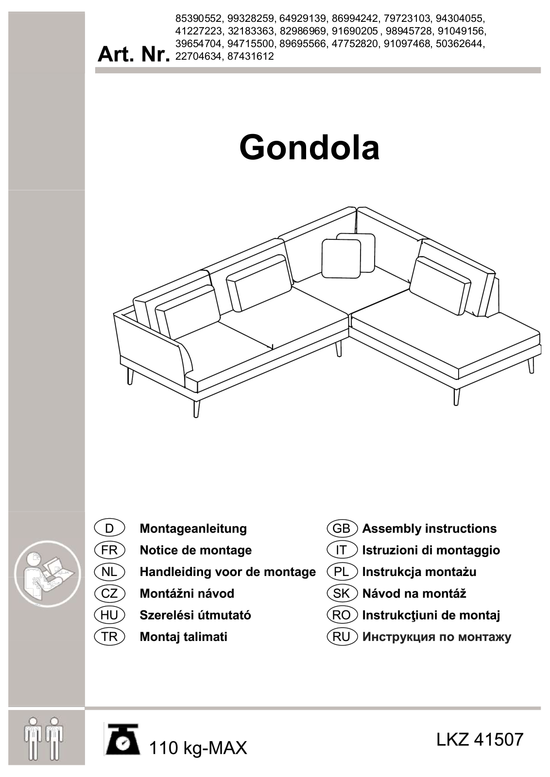 andas Gondola Assembly instructions