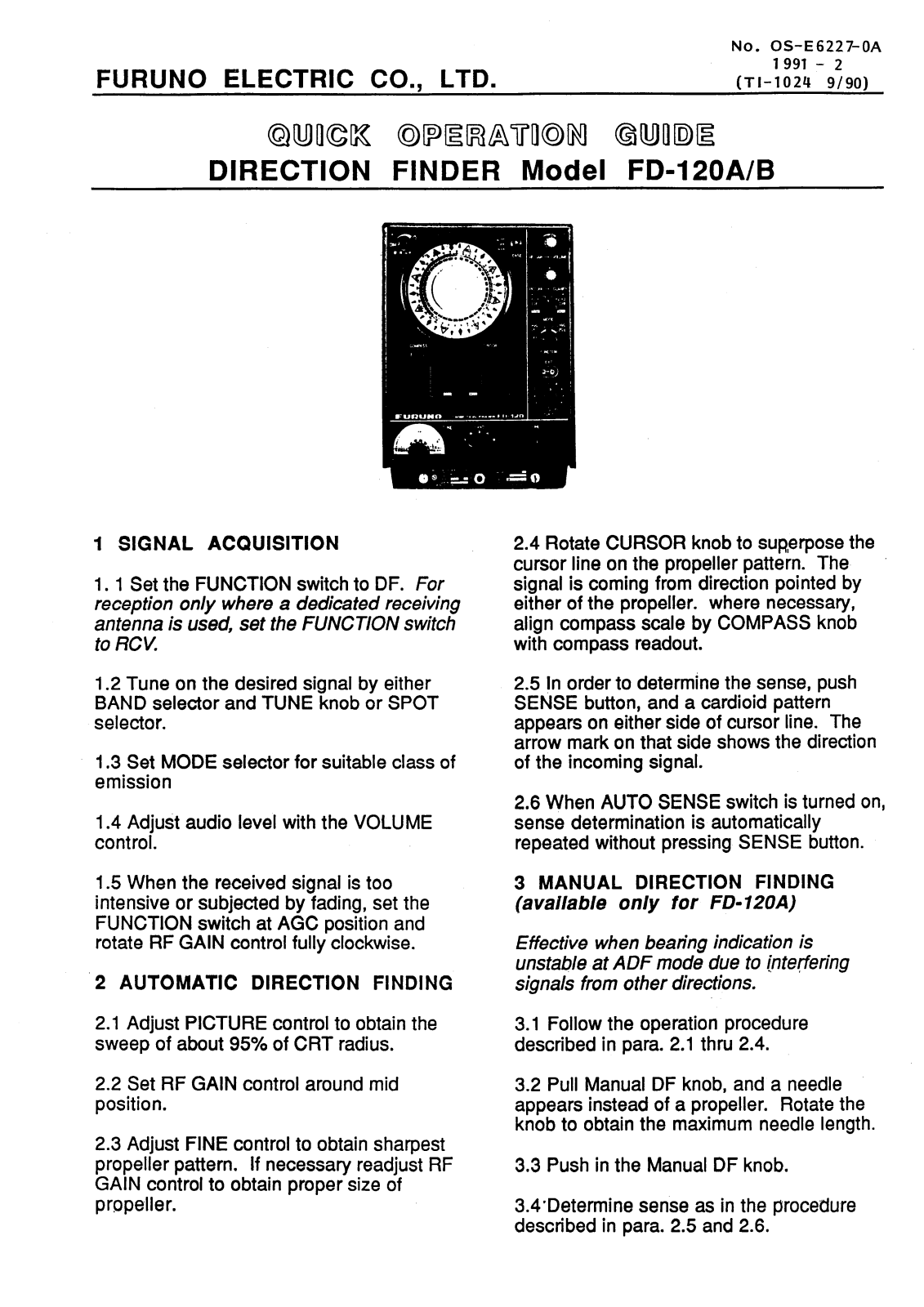 Furuno FD120 Operator's Guide - ManualMachine.com