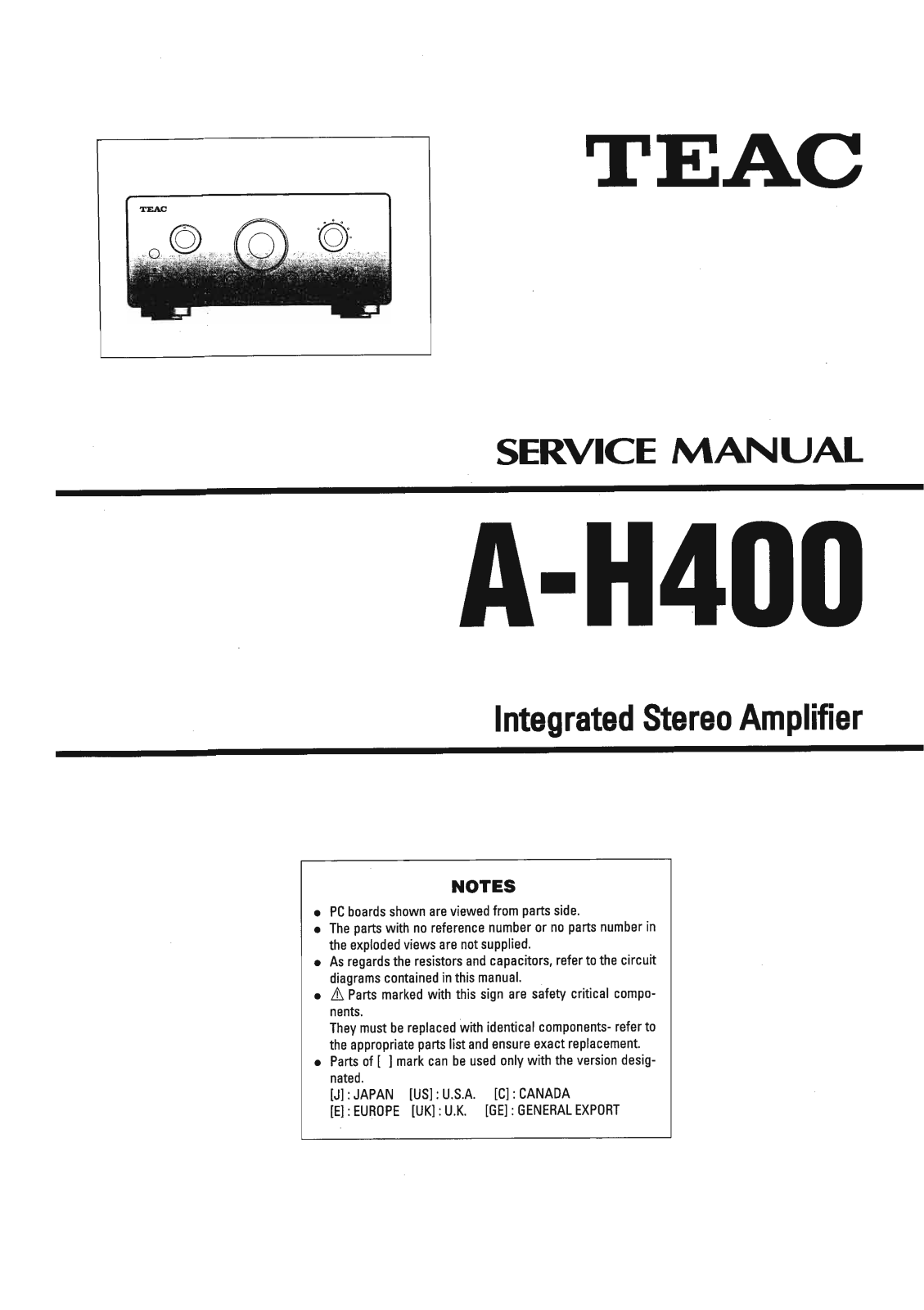 Teac AH-400 Service Manual