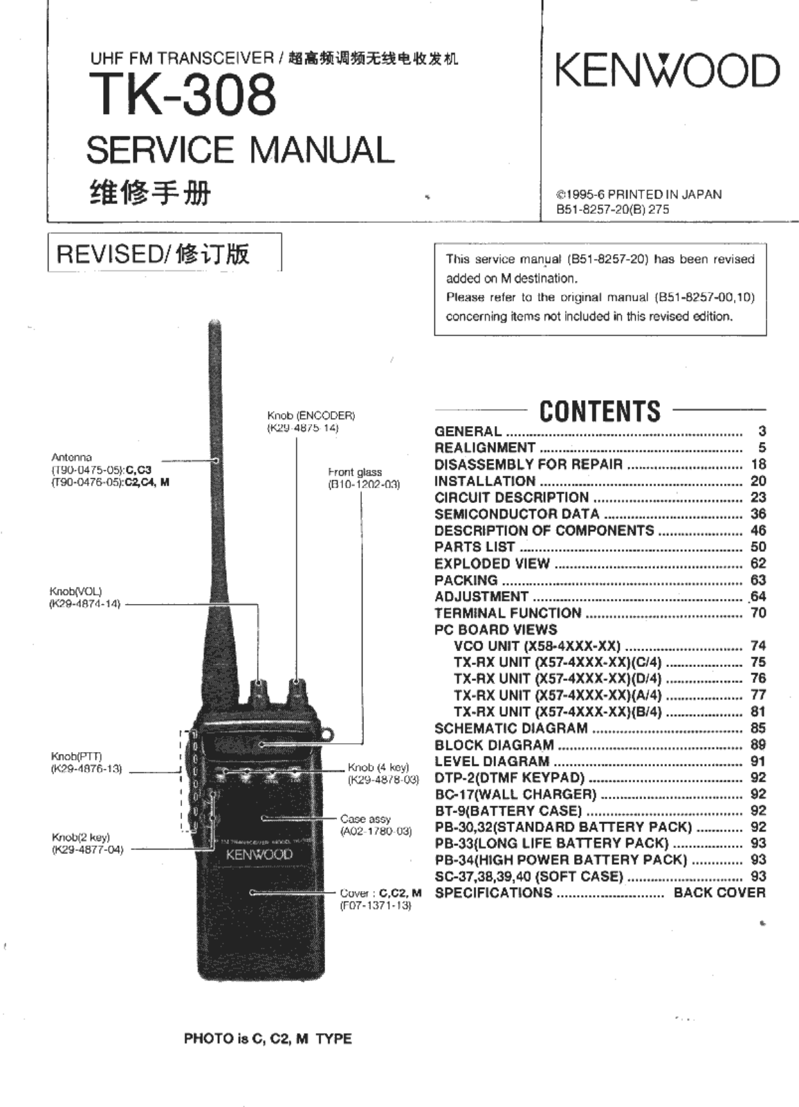 Kenwood TK-308 Service Manual