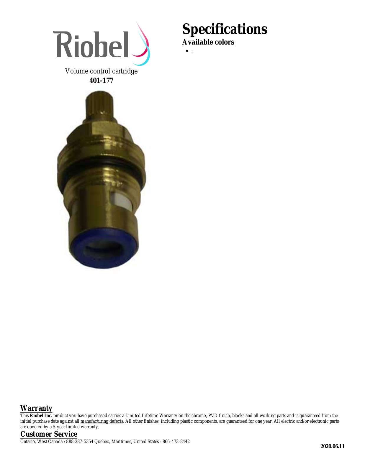 Riobel 401177 Specifications - ManualMachine.com